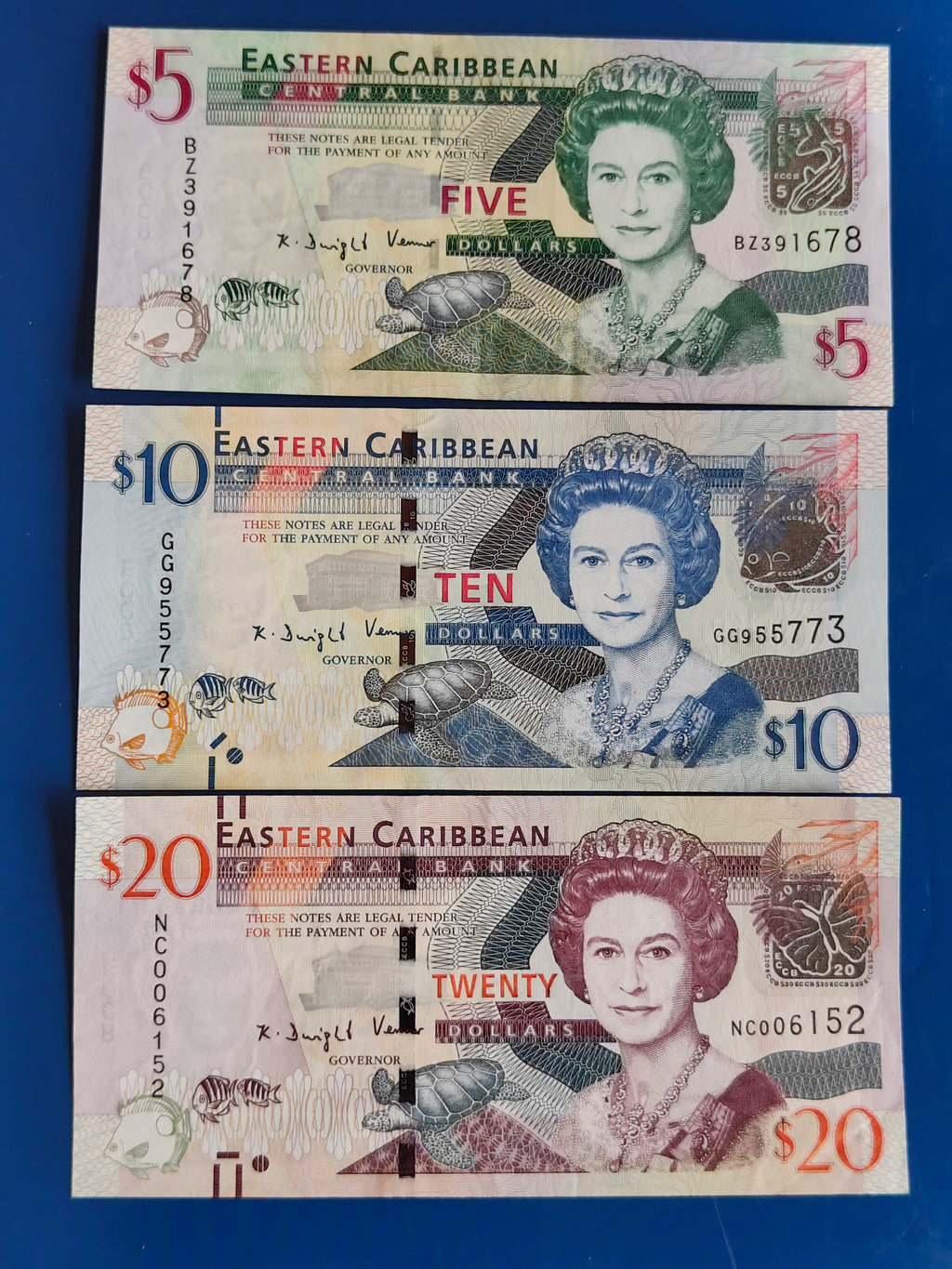 EASTERN CARIBBEAN CENTRAL BANK 5,10&20 DOLLAR SET