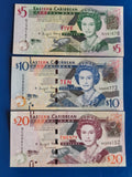 EASTERN CARIBBEAN CENTRAL BANK 5,10&20 DOLLAR SET