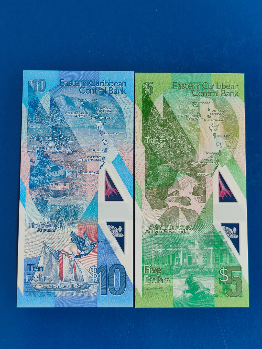 EASTERN CARIBBEAN CENTRAL BANK 5&10 DOLLARS SET