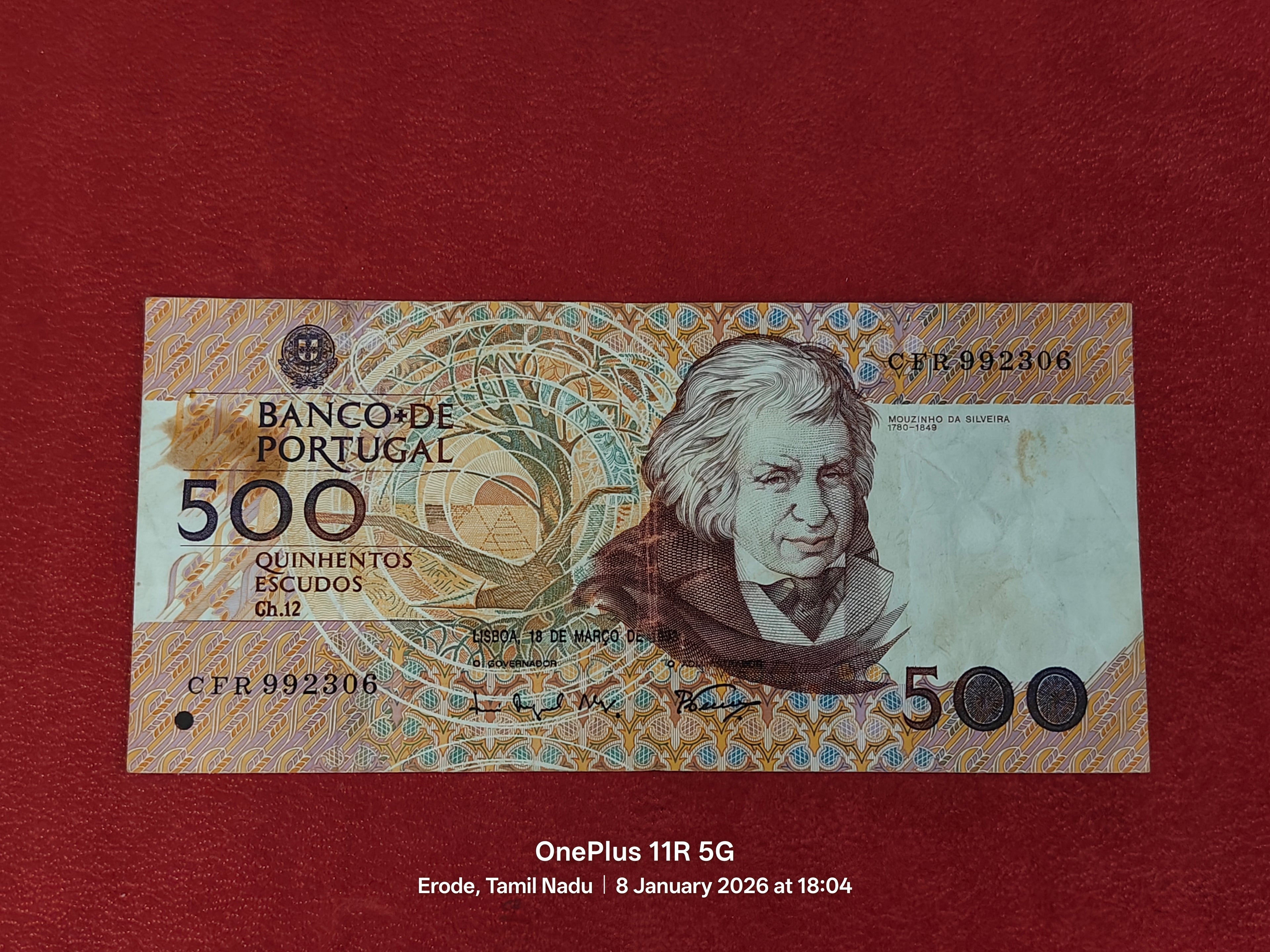 BANK OF PORTUGAL 500 ESCUDOS ( D16 )