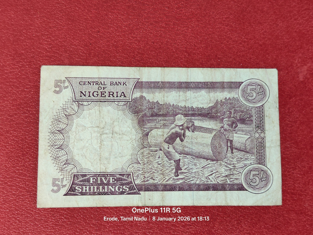 FEDERAL REPUBLIC OF NIGERIA 5 SHILLINGS ( D18 )