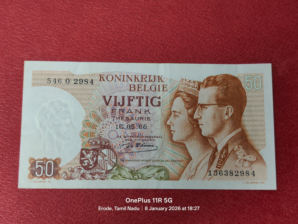 KINGDOM OF BELGIUM 50 FRANCS ( D26 )