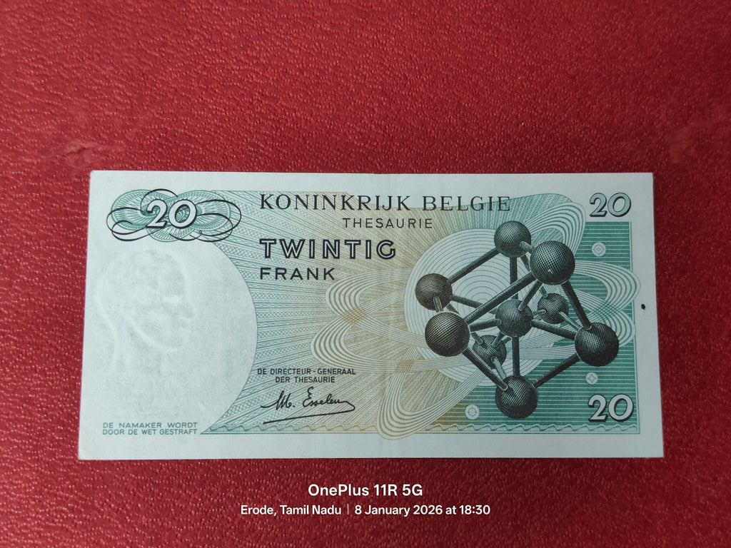 KINGDOM OF BELGIUM 20 FRANCS (D25 )