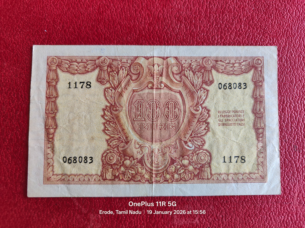 REPUBLIC OF ITALY 100 LIRE ( D635 )
