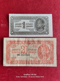 DEMOCRATIC FEDERAL YUGOSLAVIA (1943-1945) 1 & 20 DINAR ( D145 )