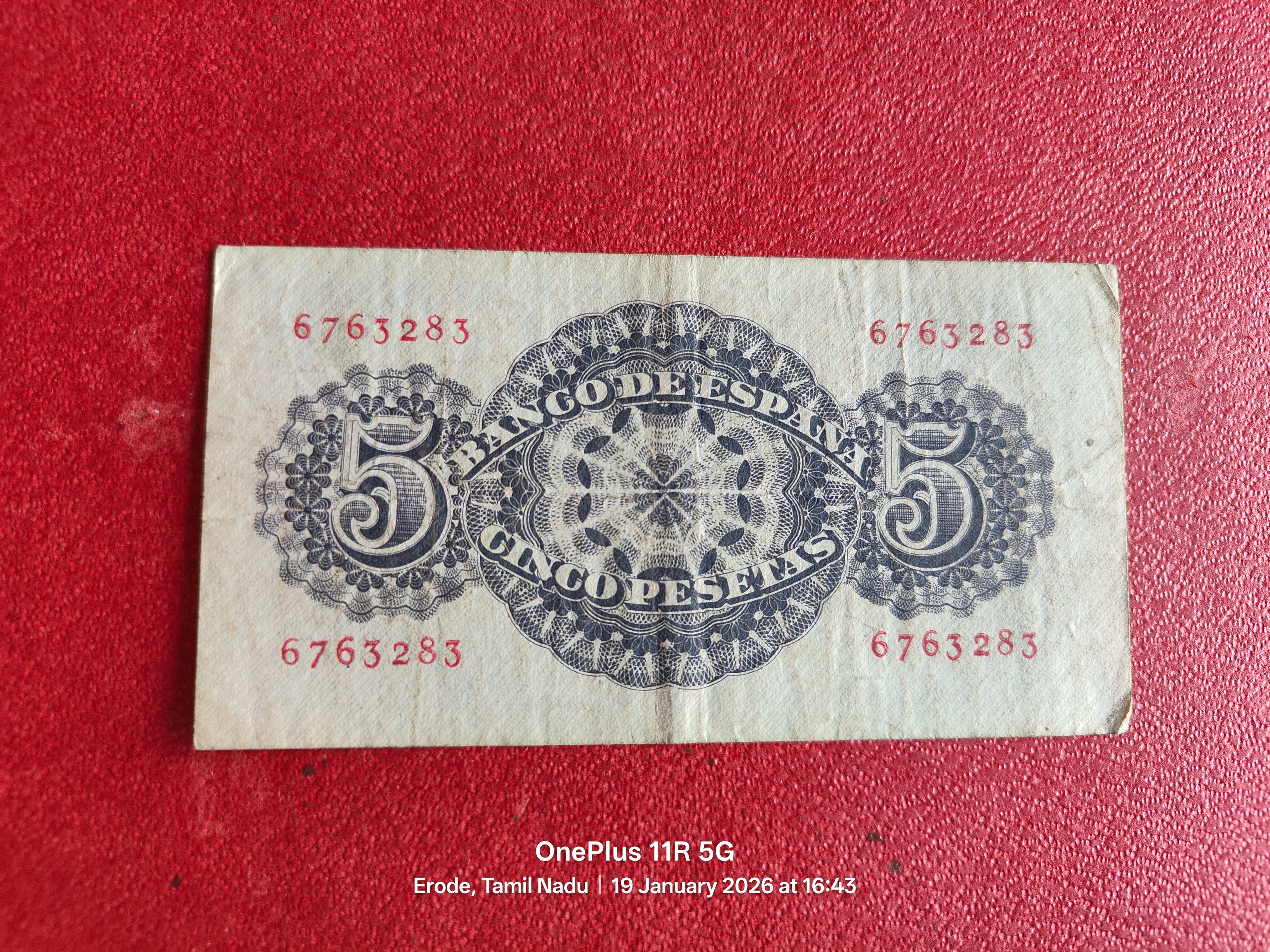 BANK OF SPAIN 5 PESTA ( D142 )