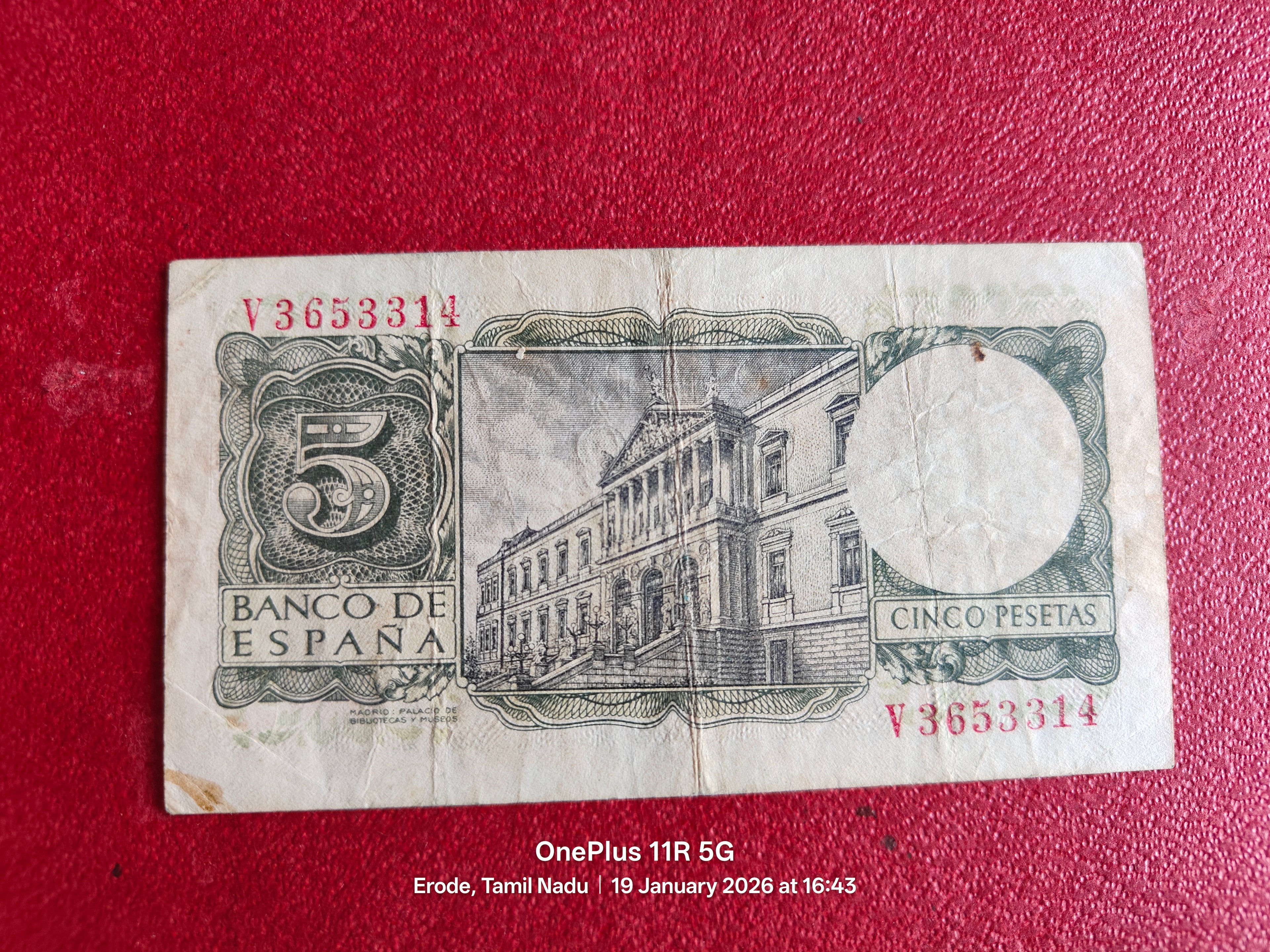 BANK OF SPAIN 5 PESTA ( D142 )