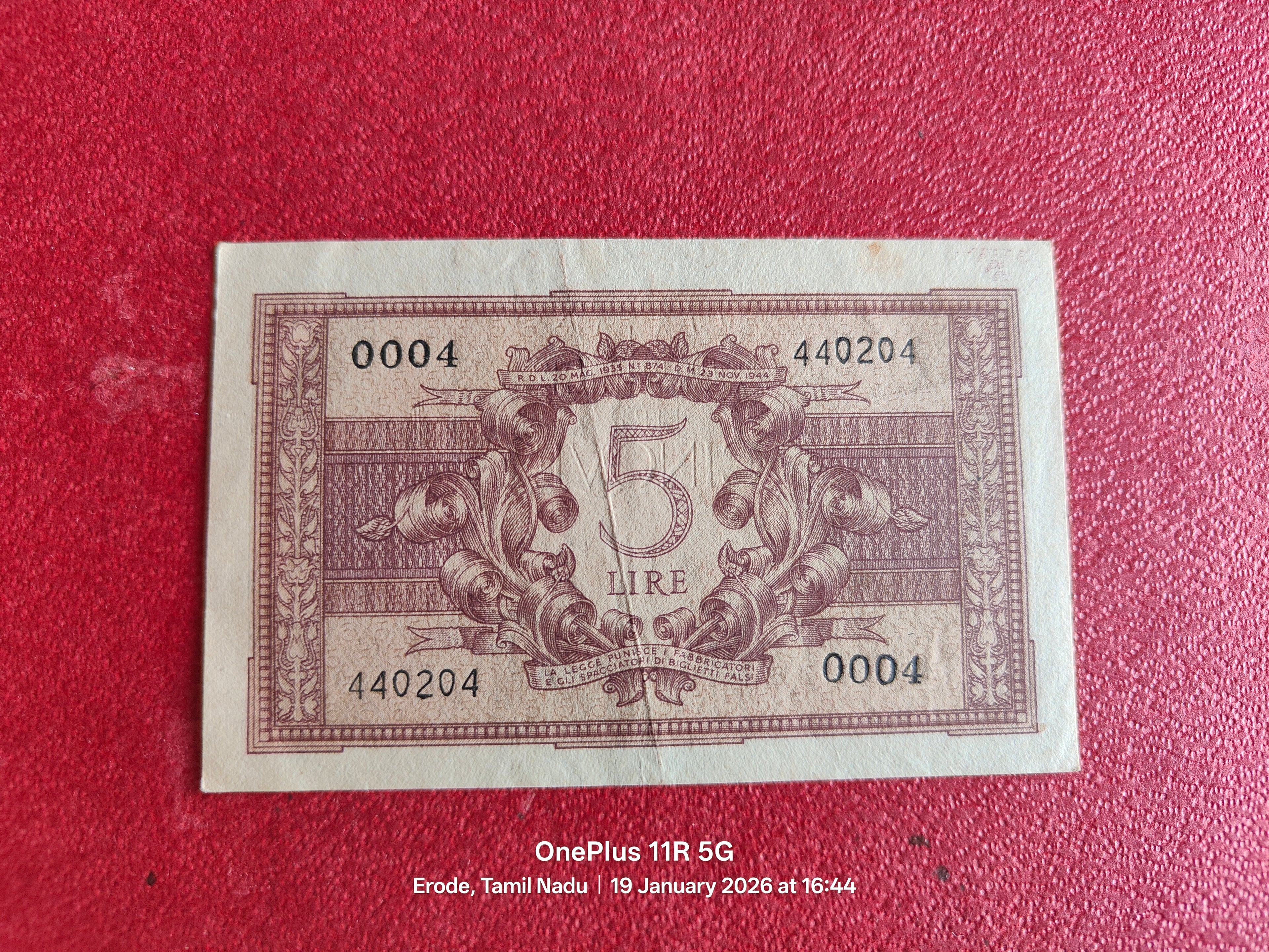 ITALY 5 LIRE ( D138 )