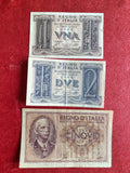 ITALY 1,2&5 LIRE SET ( D136 )