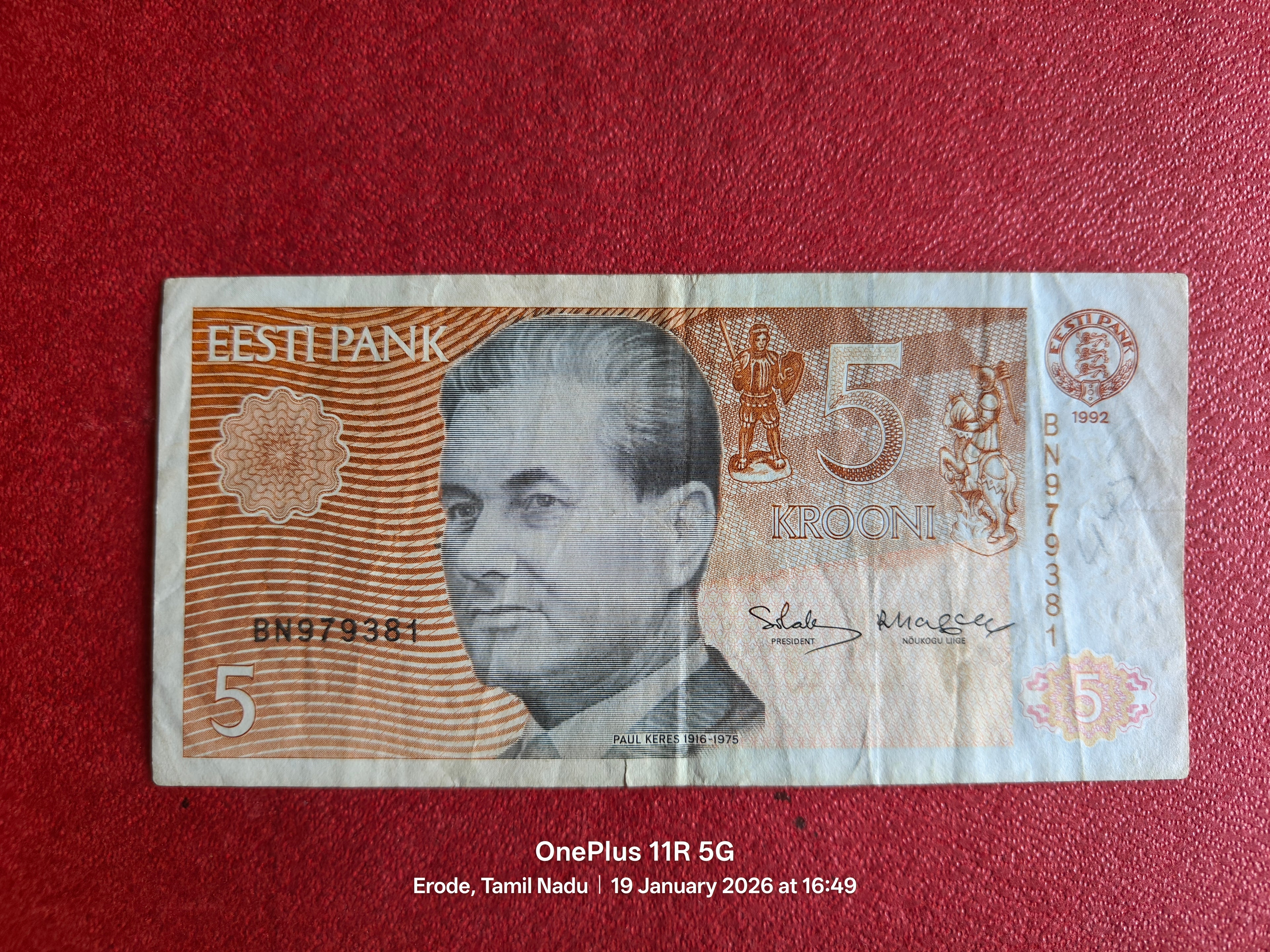 BANK OF ESTONIA 5 KROONI ( D117 )