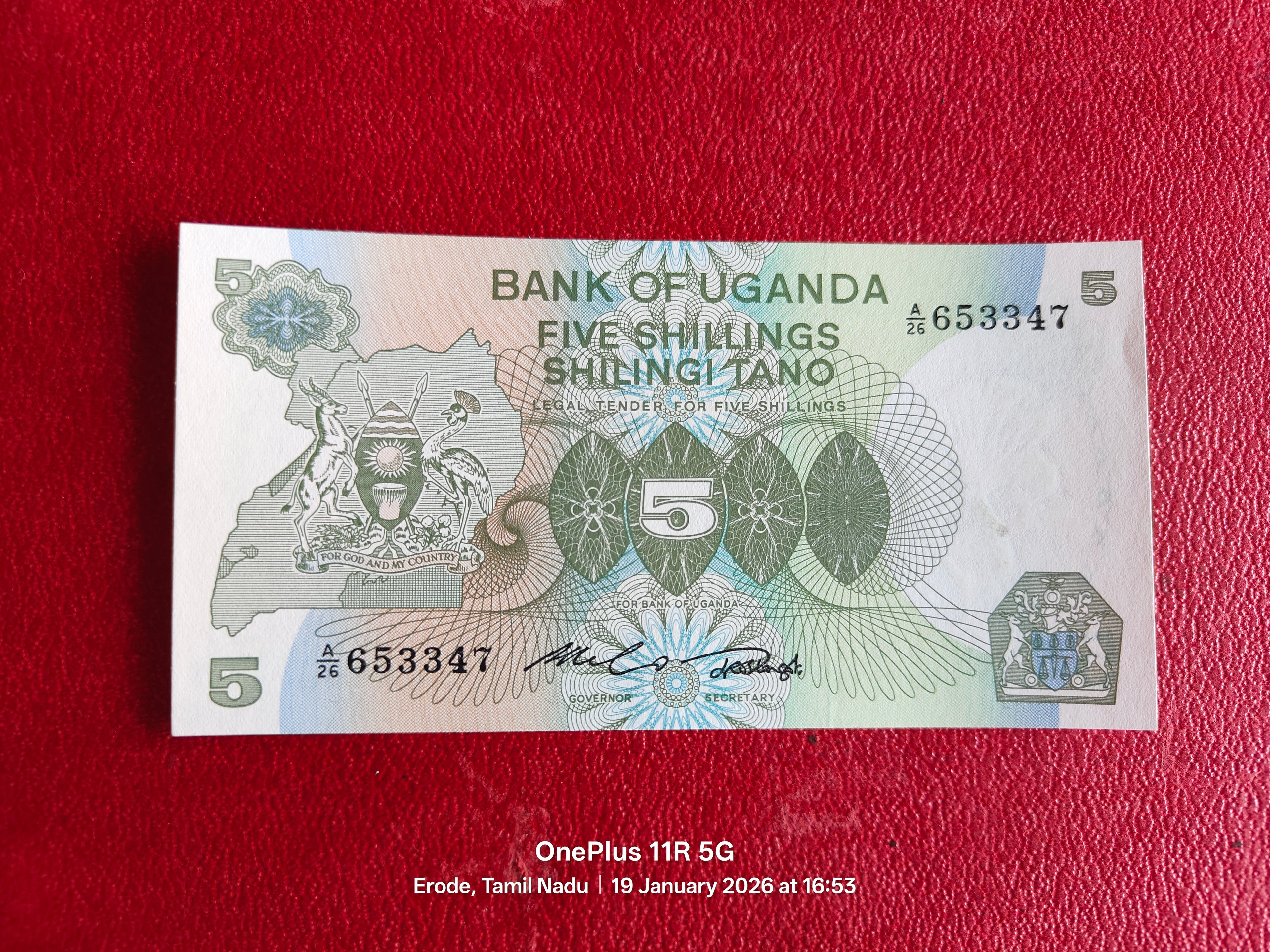 BANK OF UGANDA 5 SHILLINGS ( C459 )