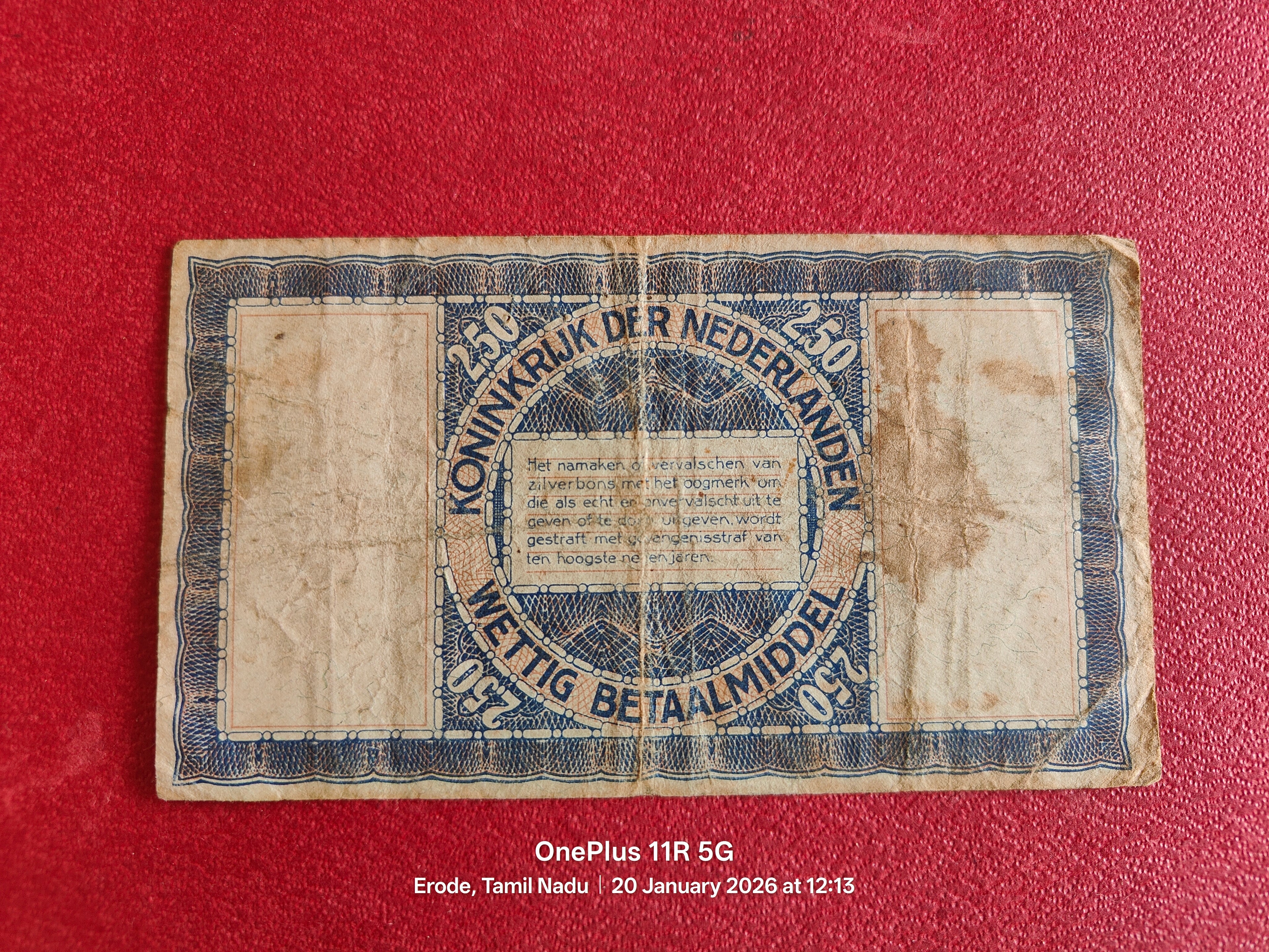 THE NEDERLAND BANK 2½ GULDEN SILVER VOUCHER ( D695 )
