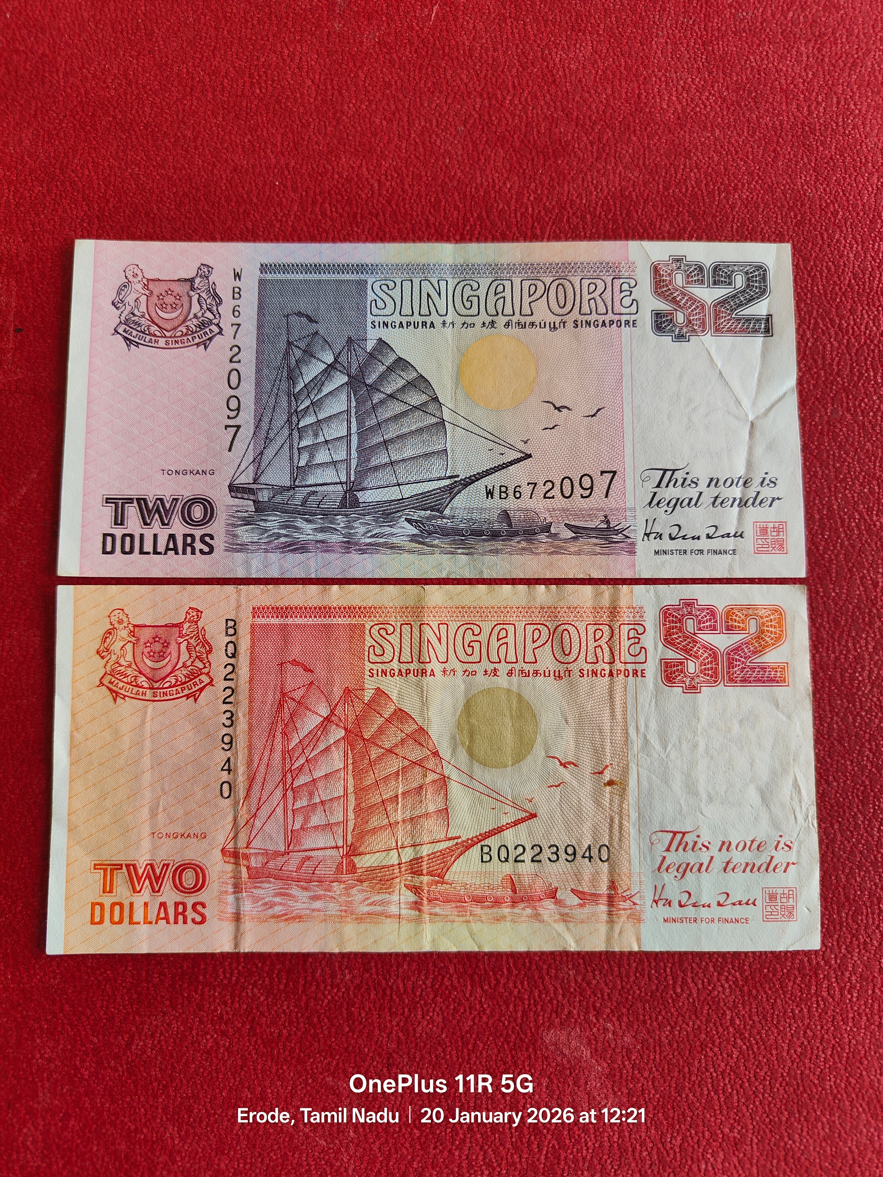 SINGAPORE 2 DOLLAR 2 DIFFERENT ( D189 )