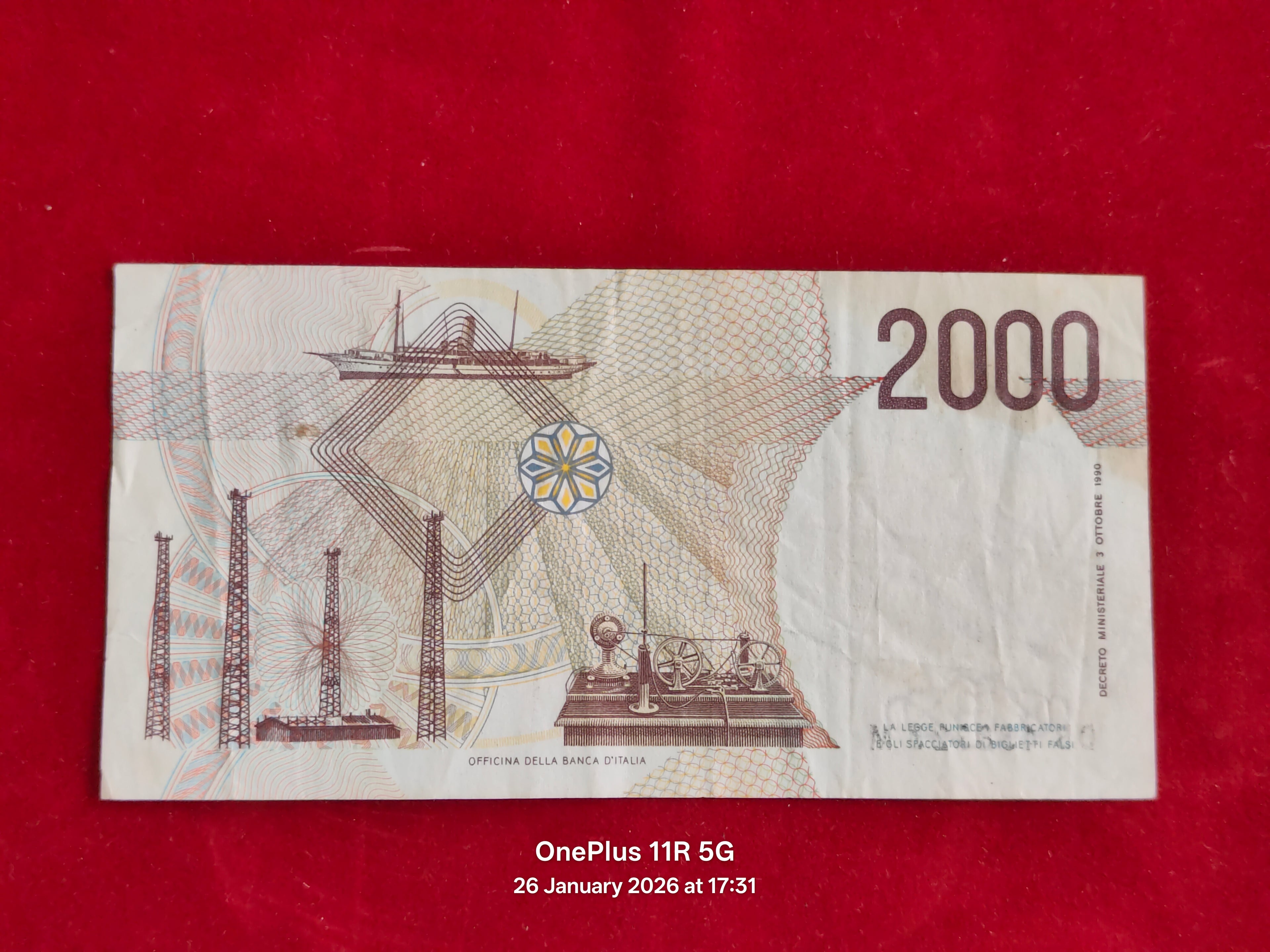 BANK OF ITALY 2000 LIRE ( D382 )