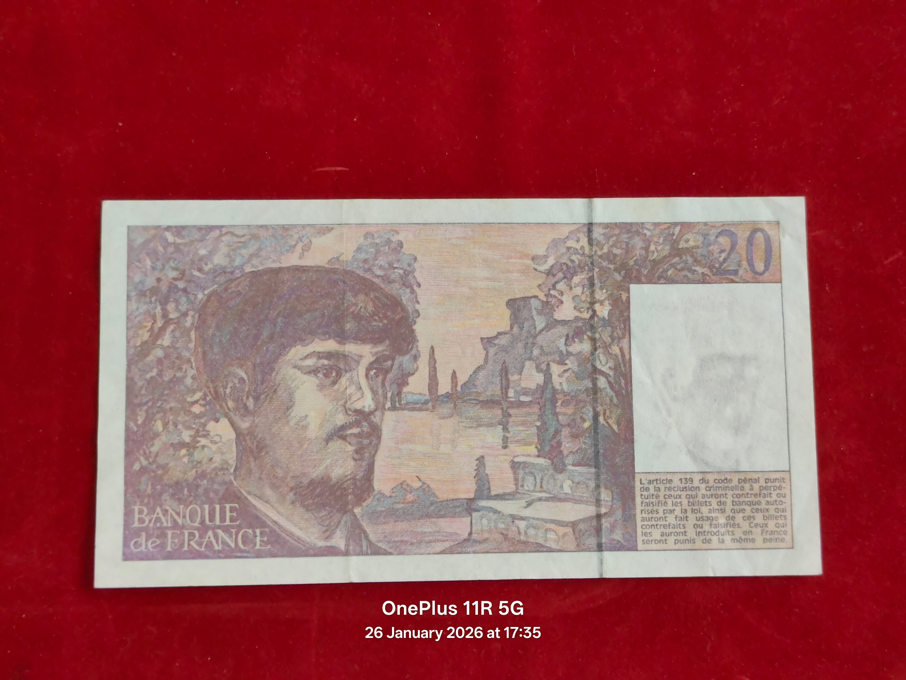 BANK OF FRANCE 20 FRANCS ( D271 )