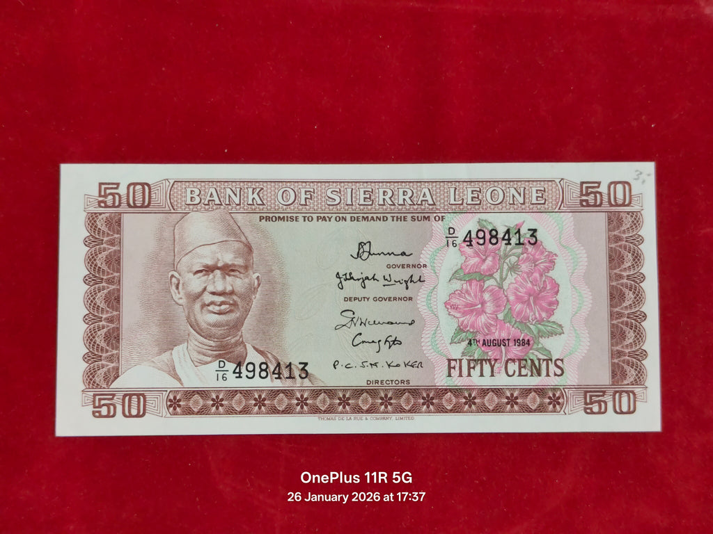 BANK OF SIERRA LEONE 50 CENT ( D280 )