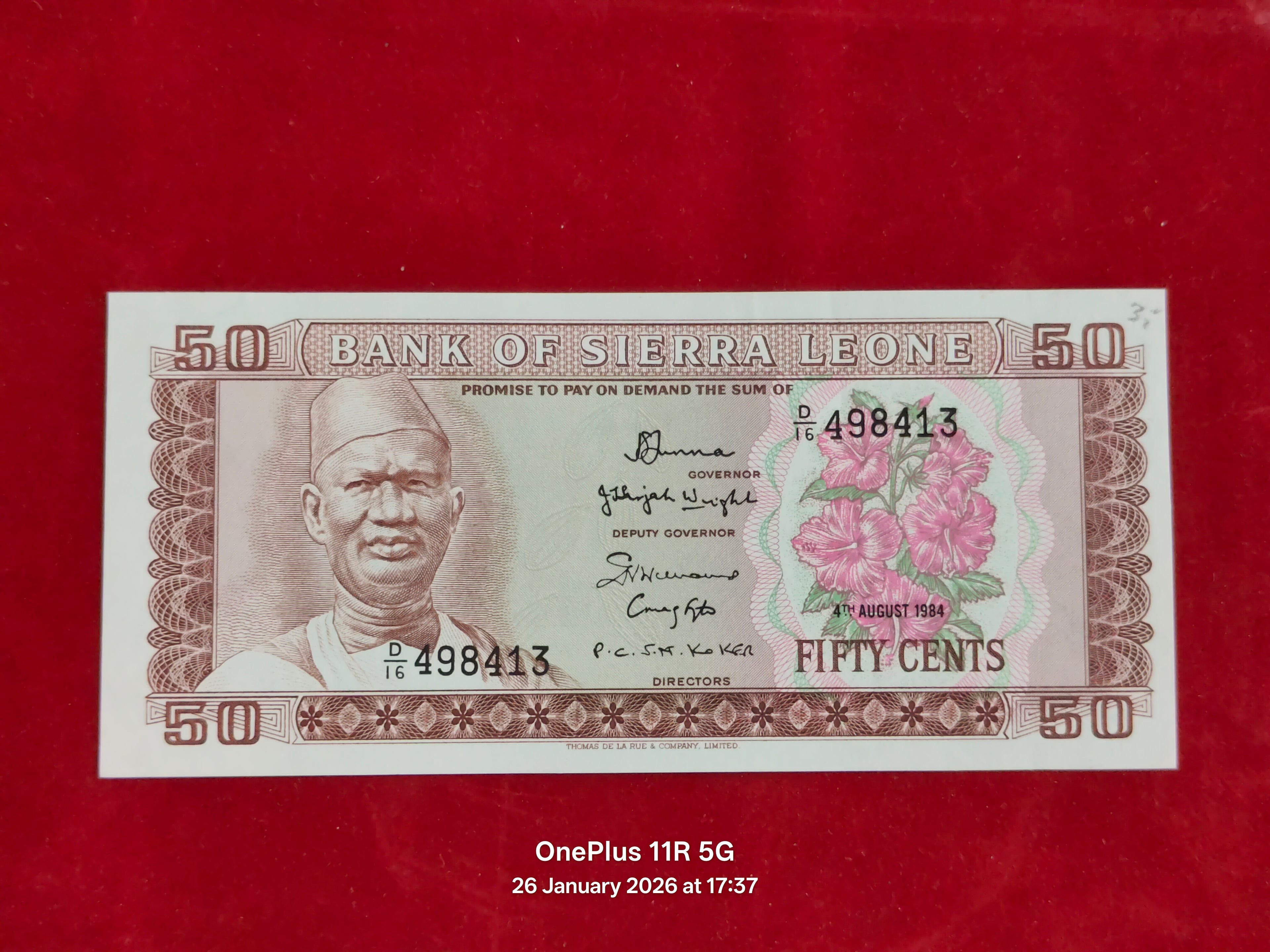 BANK OF SIERRA LEONE 50 CENT ( D280 )