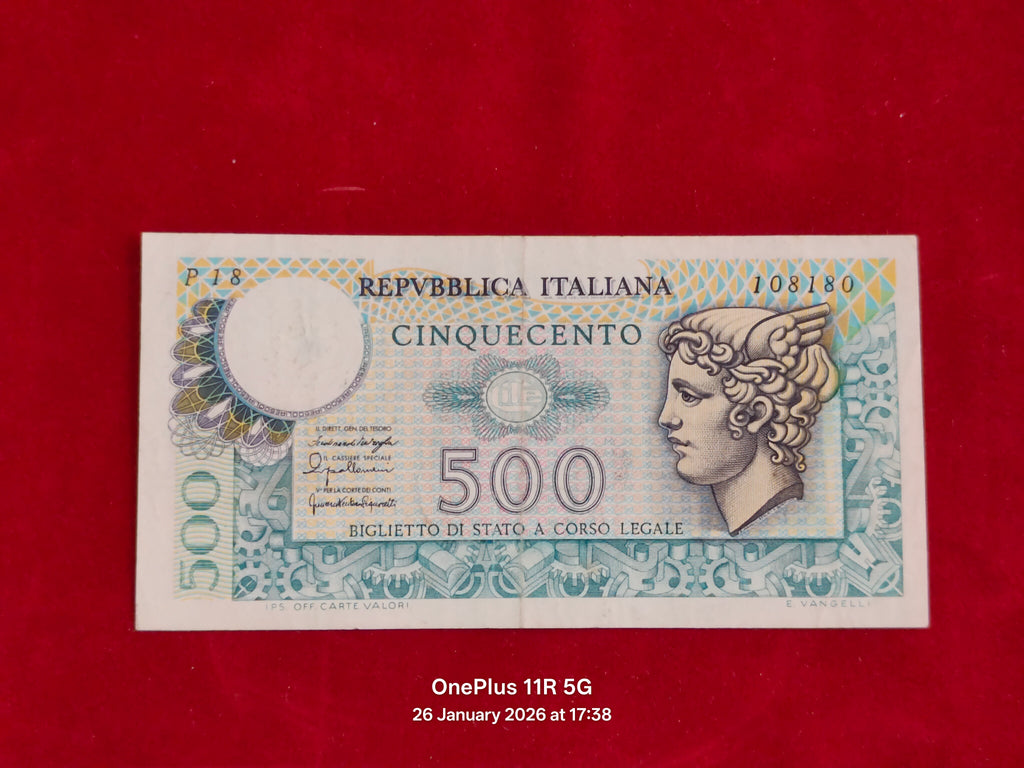 REPUBLIC OF ITALY 500 LIRE ( D284 )