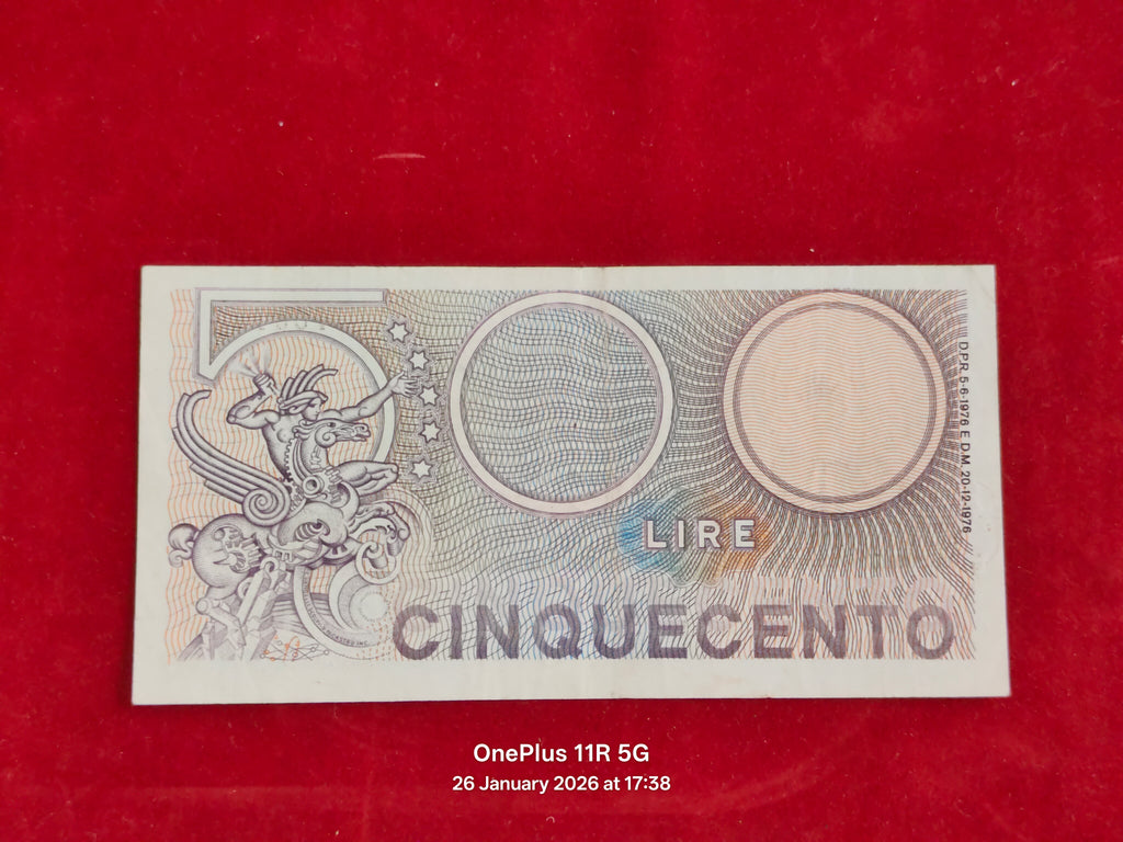 REPUBLIC OF ITALY 500 LIRE ( D284 )