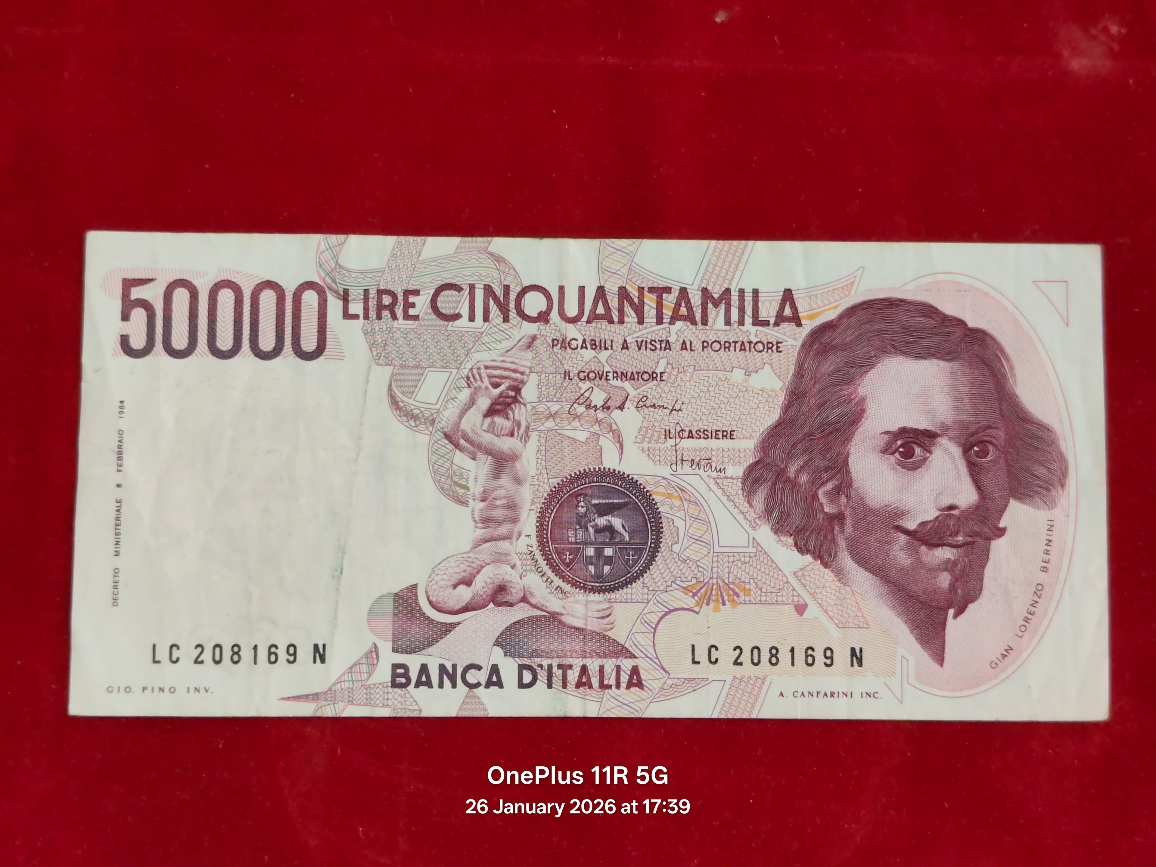 BANK OF ITALY 50000 LIRE ( D317 )