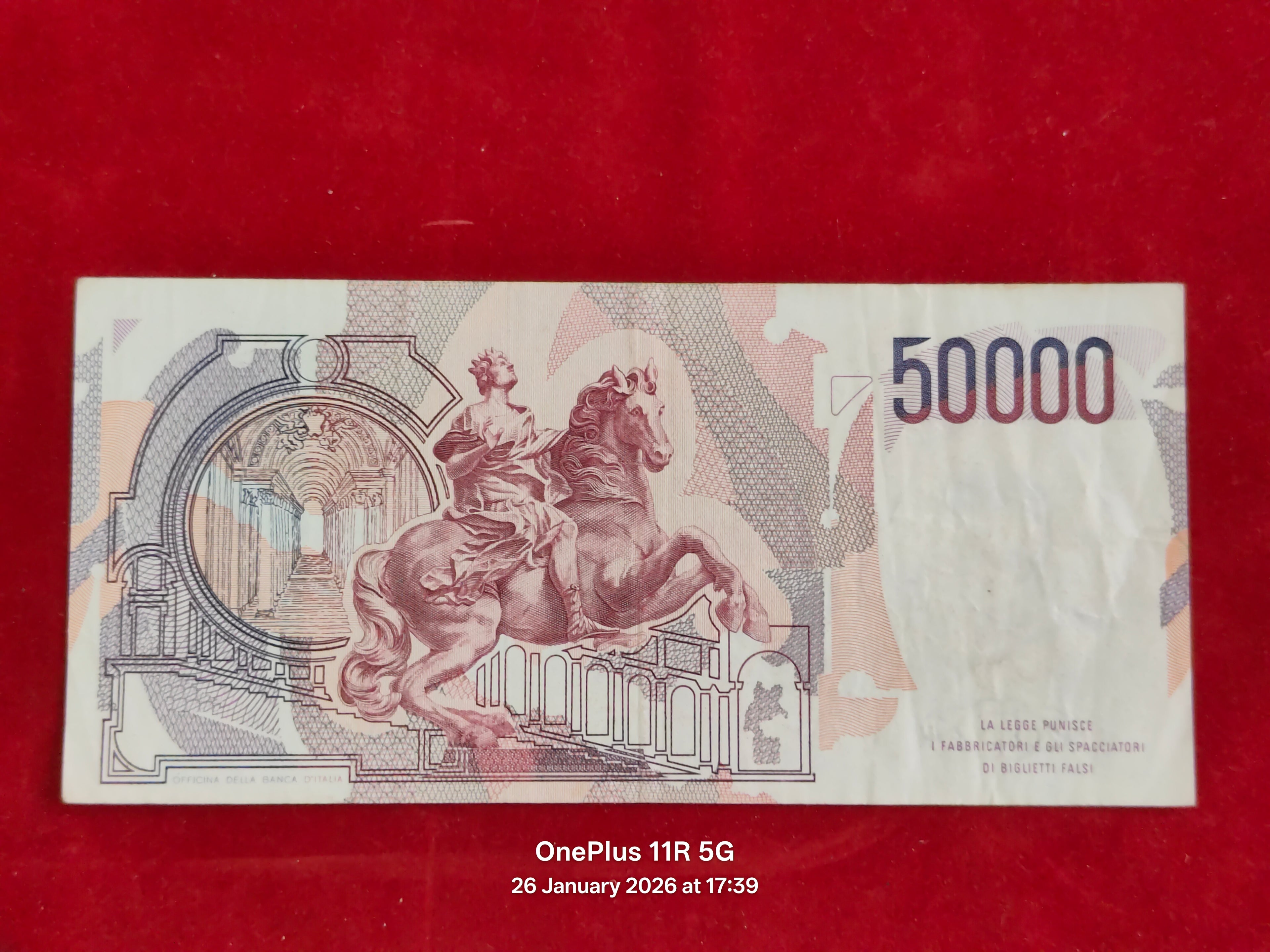 BANK OF ITALY 50000 LIRE ( D317 )