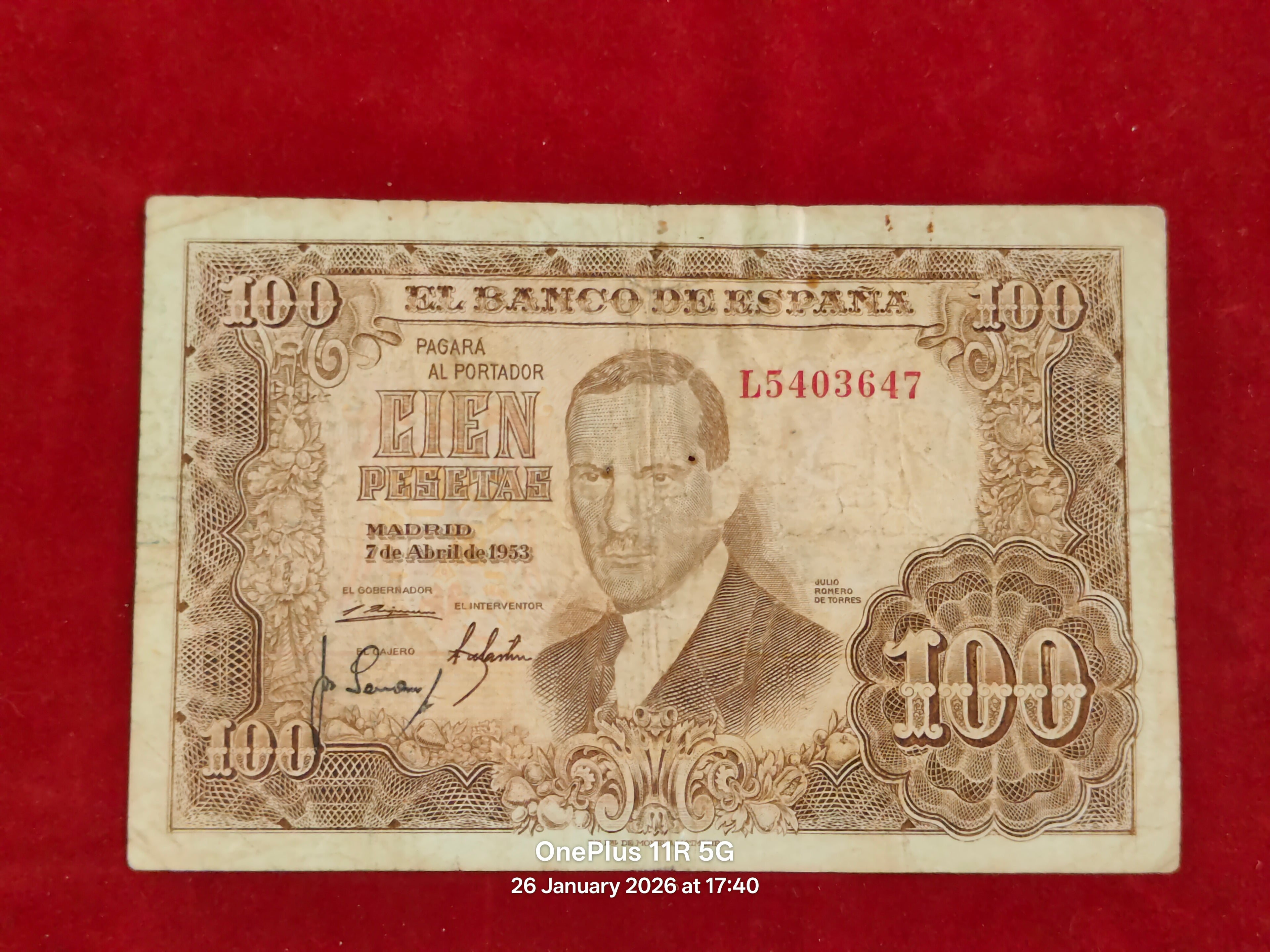 BANK OF SPAIN 100 PESETAS ( D 318 )