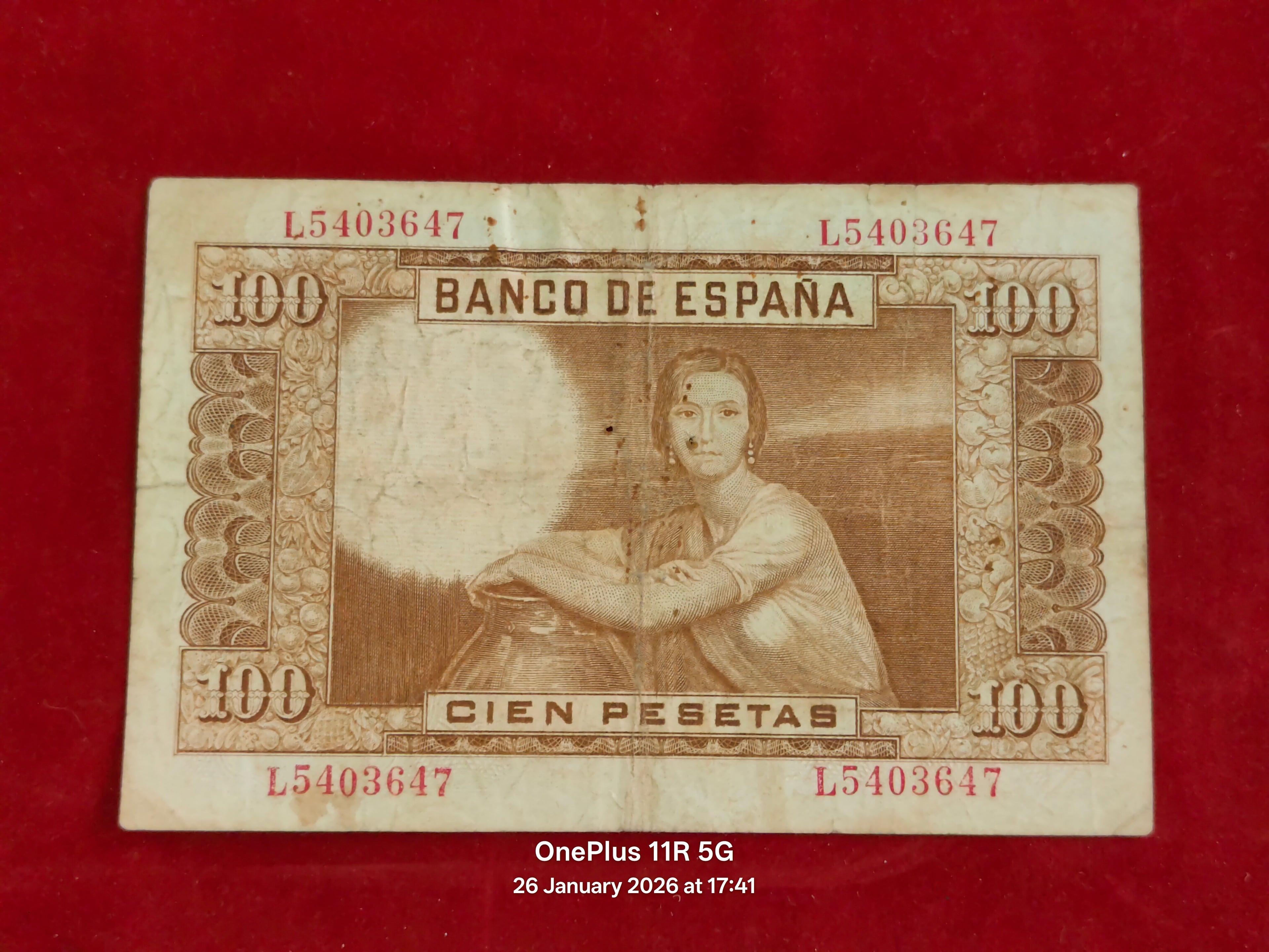 BANK OF SPAIN 100 PESETAS ( D 318 )