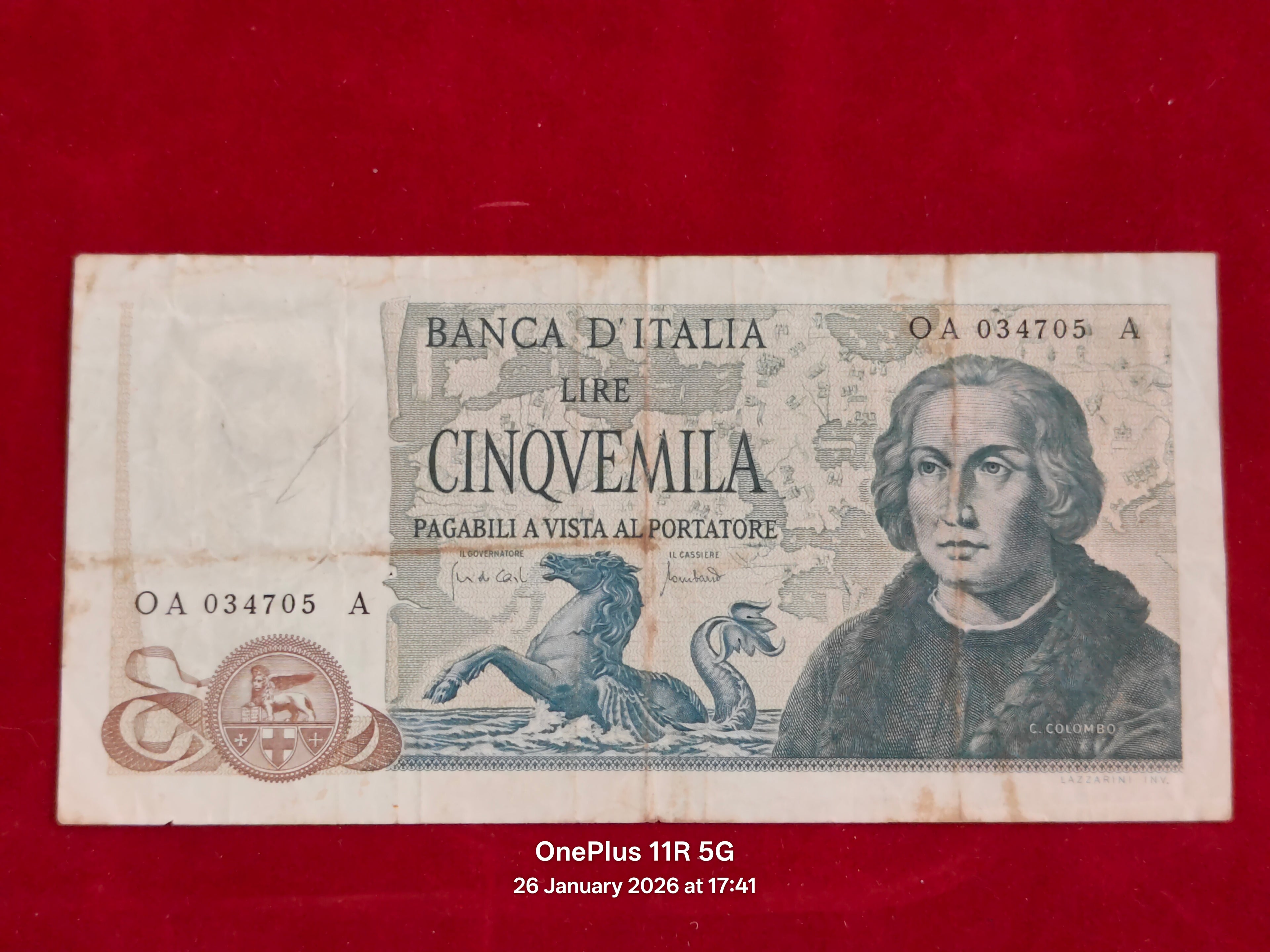 BANK OF ITALY 5000 LIRE ( D341 )