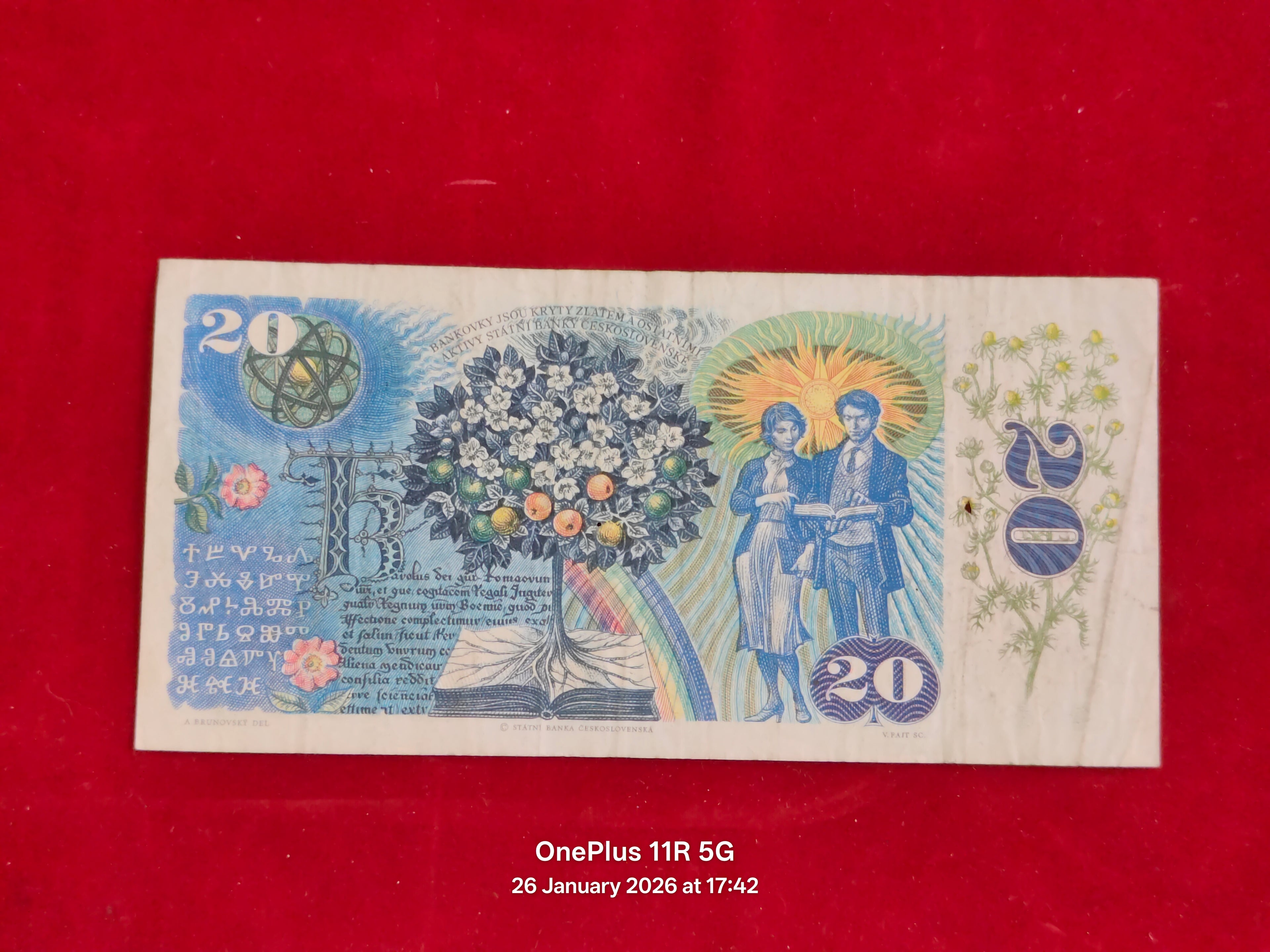 STATE BANK OF CZECHOSLOVAKIA 20 KORUN ( D343 )