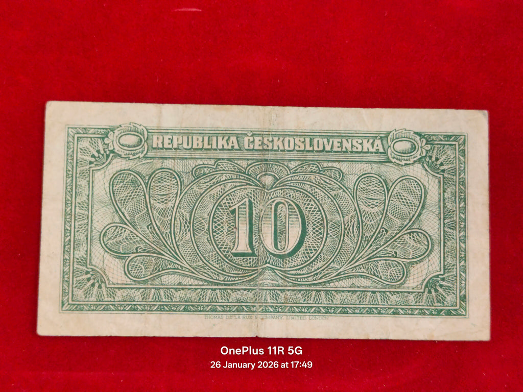 REPUBLIC OF CZECHOSLOVAKIA 10 KORUN ( D332 )