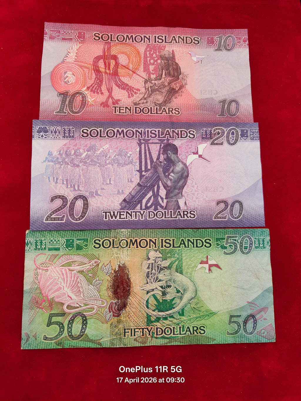 SOLOMON ISLANDS 10,20,50 DOLLARS (202)