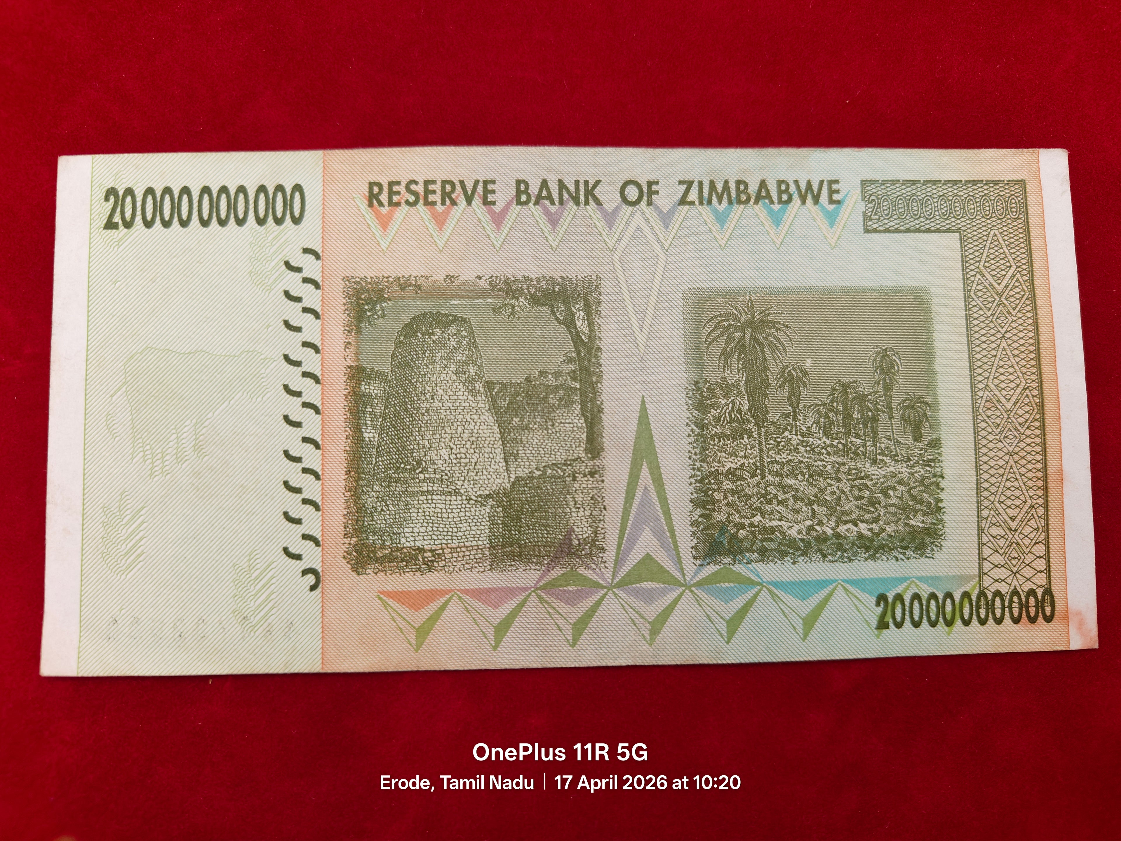 RESERVE BANK OF ZIMBABWE 20000000000 DOLLARS (Y 168)