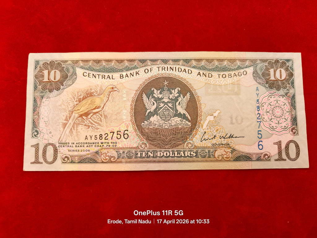 CENTRAL BANK OF TRINIDAD AND TO BAGO 10 DOLLARS (D 197)