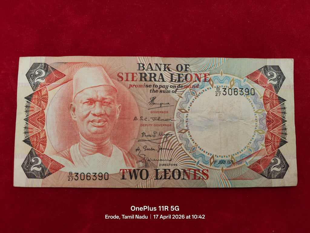 BANK OF SIERRA LEONE  2 LEONES (y114)