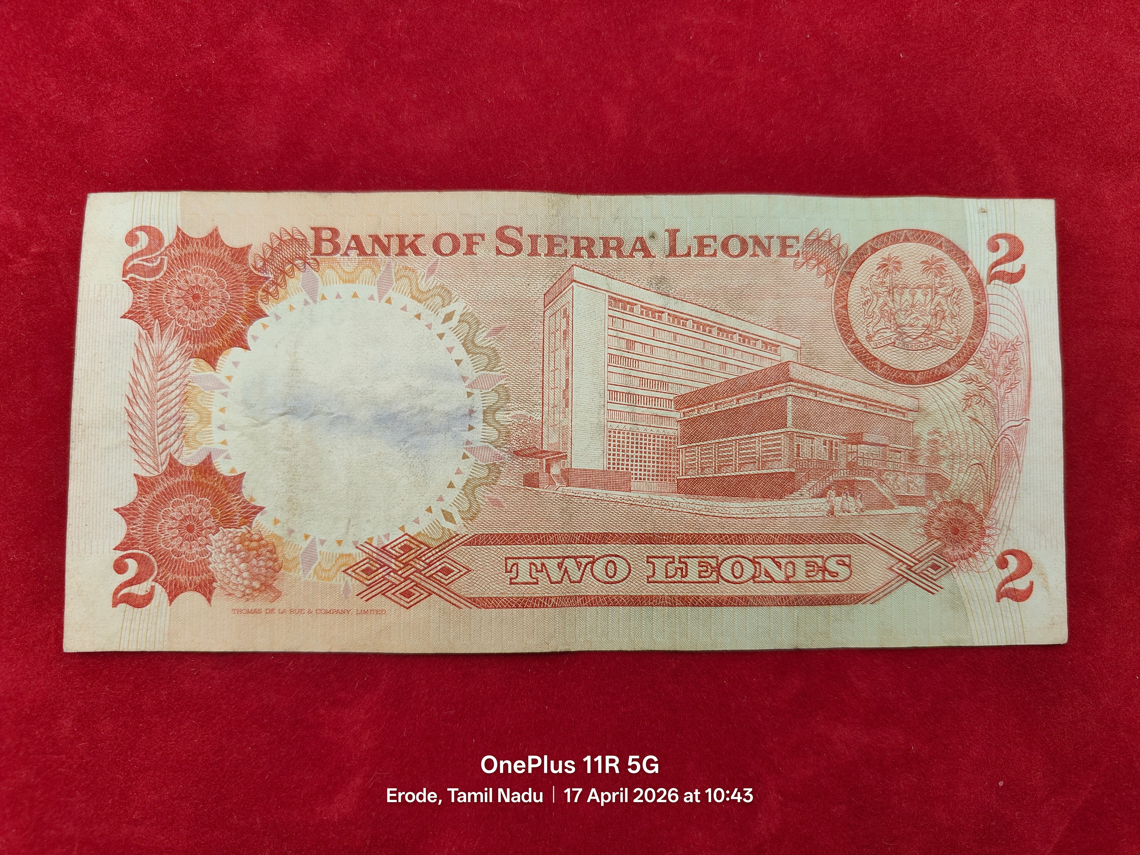 BANK OF SIERRA LEONE  2 LEONES (y114)