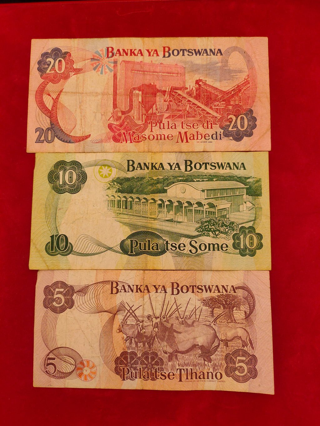 BANK OF BOTSWANA 20,10,5 PULA (C959)