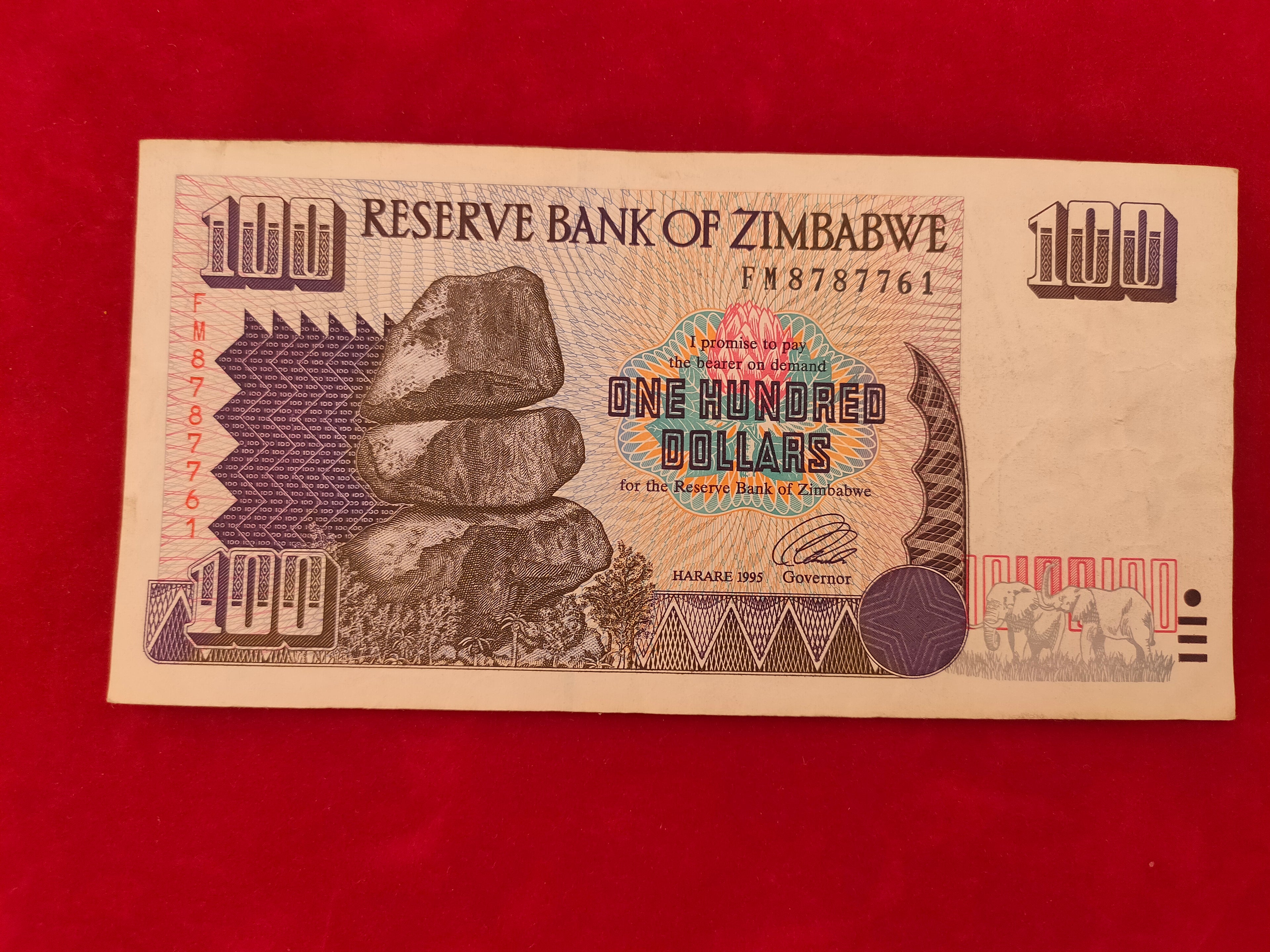 RESERVE BANK OF ZIMBABWE 100 DOLLARS (C368)