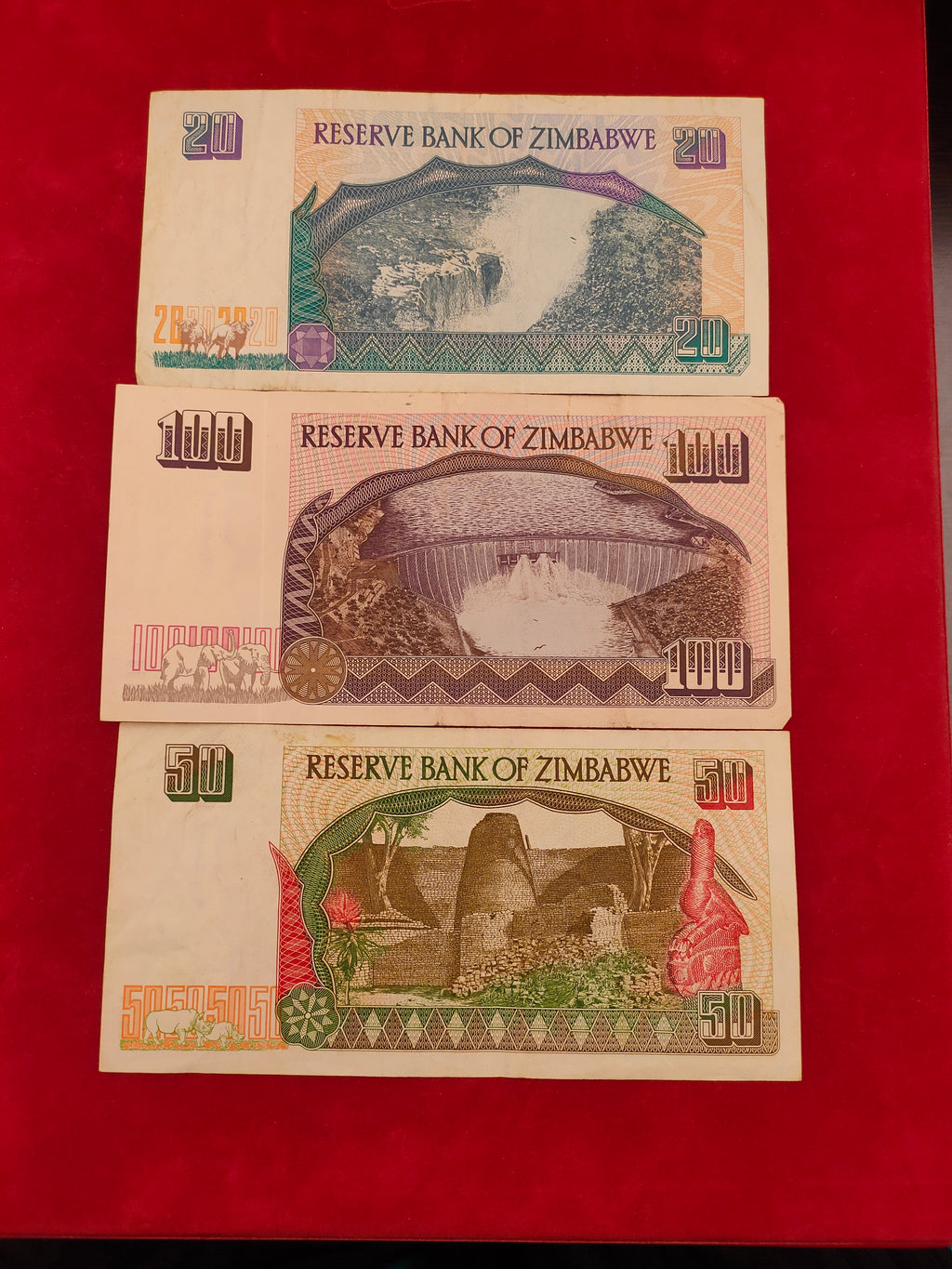 RESERVE BANK OF ZIMBABWE 20,100,50 DOLLARS (C364)