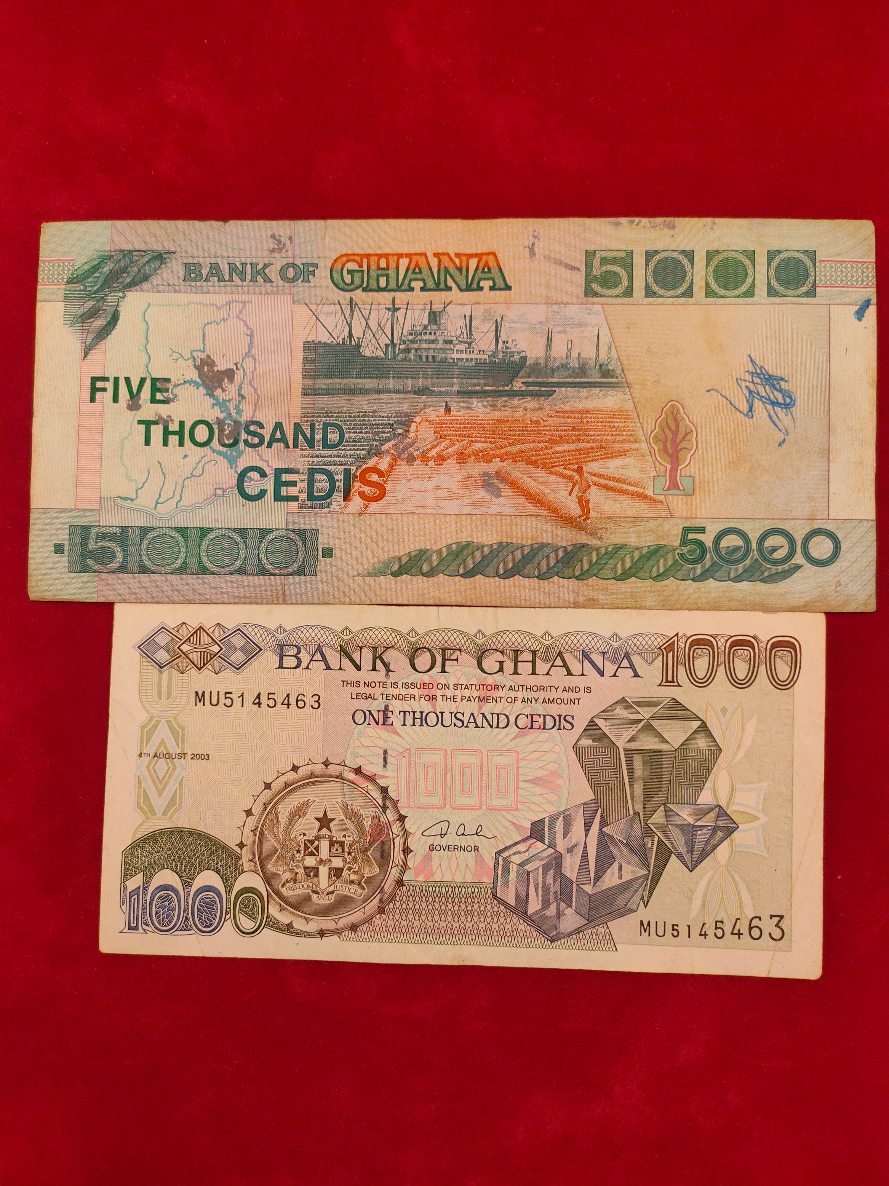 BANK OF GHANA 1000,5000 CEDIS(C525)
