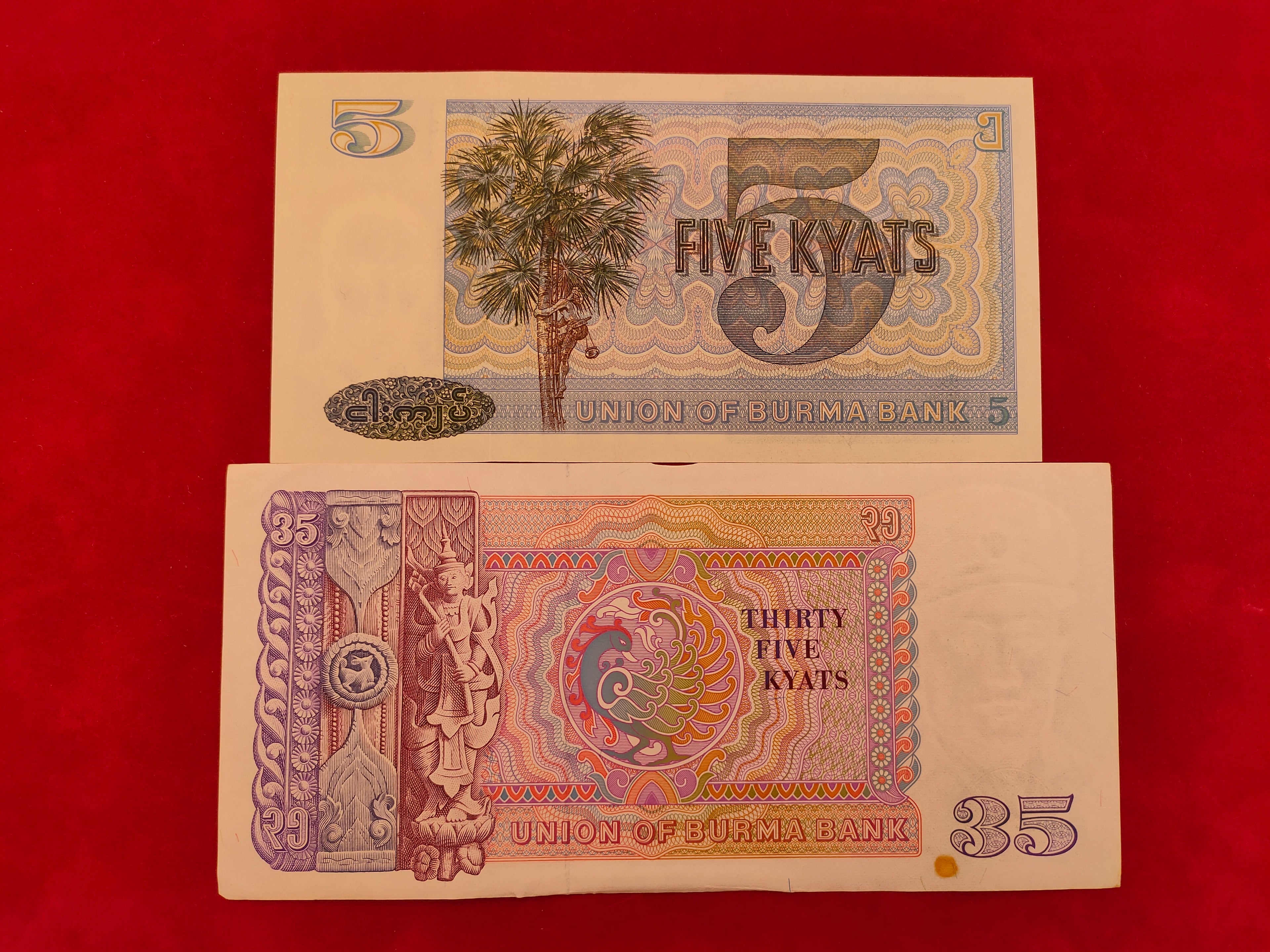 UNION OF BURMA BANK 10,35,5,15 KYATS  (C397)