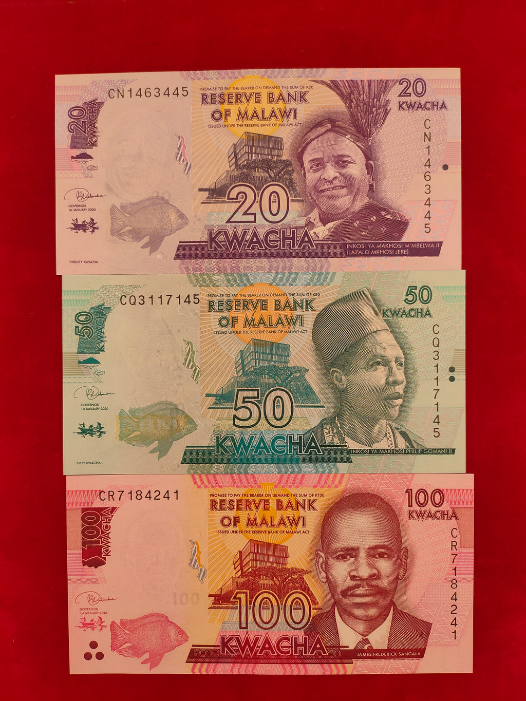 RESERVE BANK OF MALAWI 20,50,100,200,500,1000,2000,5000 KWACHA (y066)