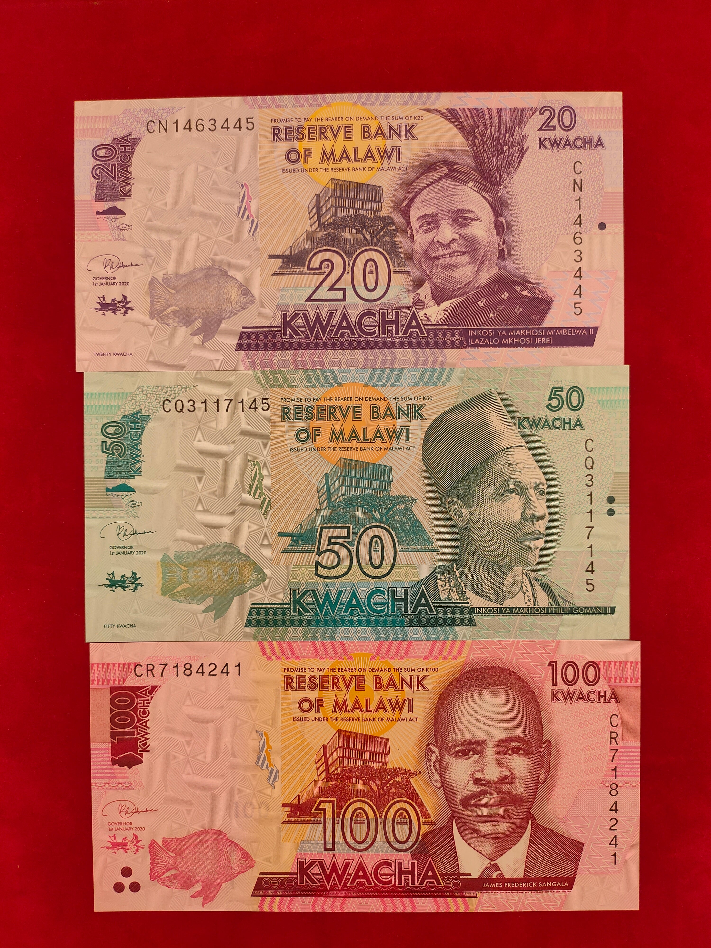 RESERVE BANK OF MALAWI 20,50,100,200,500,1000,2000,5000 KWACHA (y066)