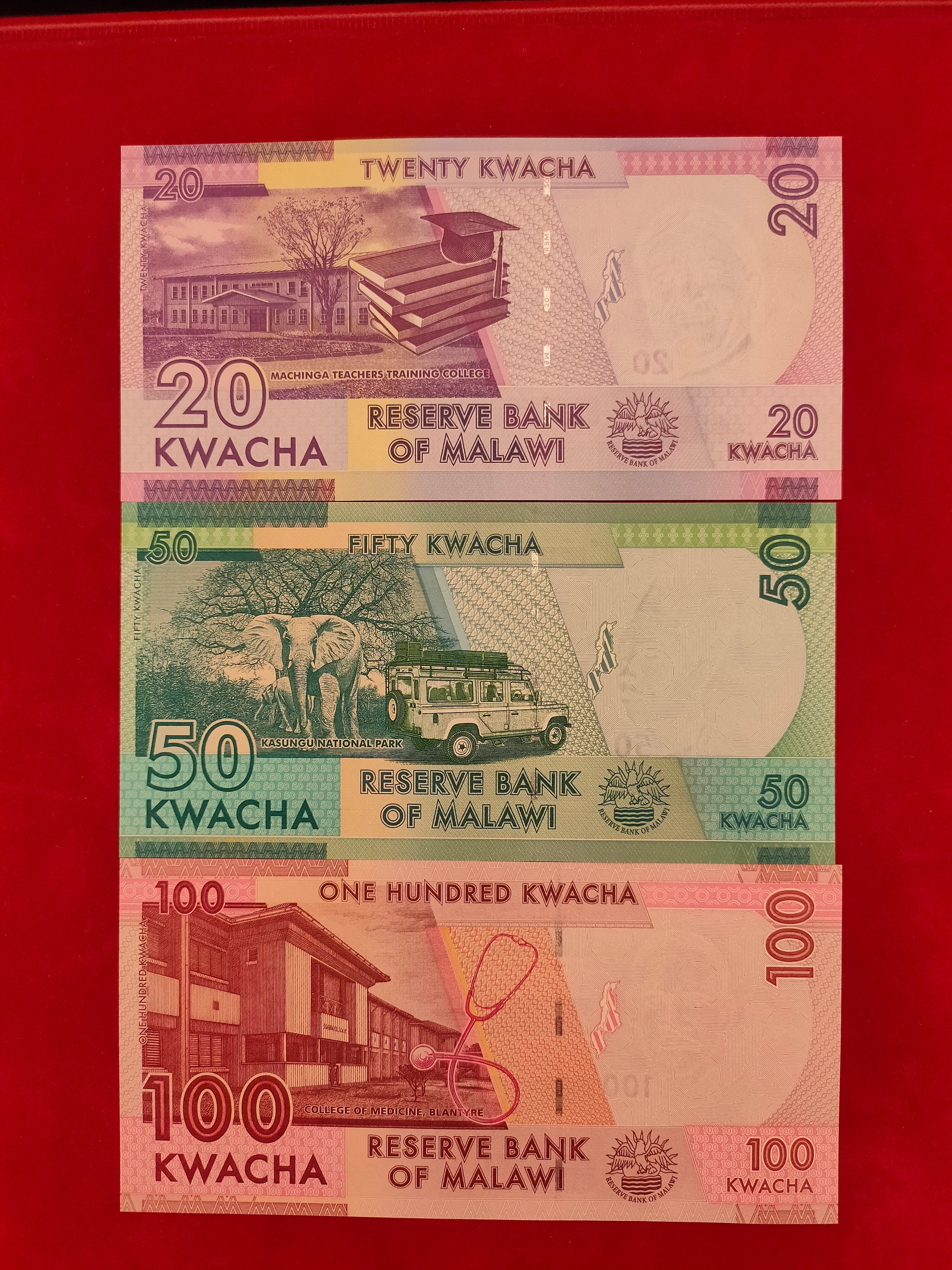 RESERVE BANK OF MALAWI 20,50,100,200,500,1000,2000,5000 KWACHA (y066)