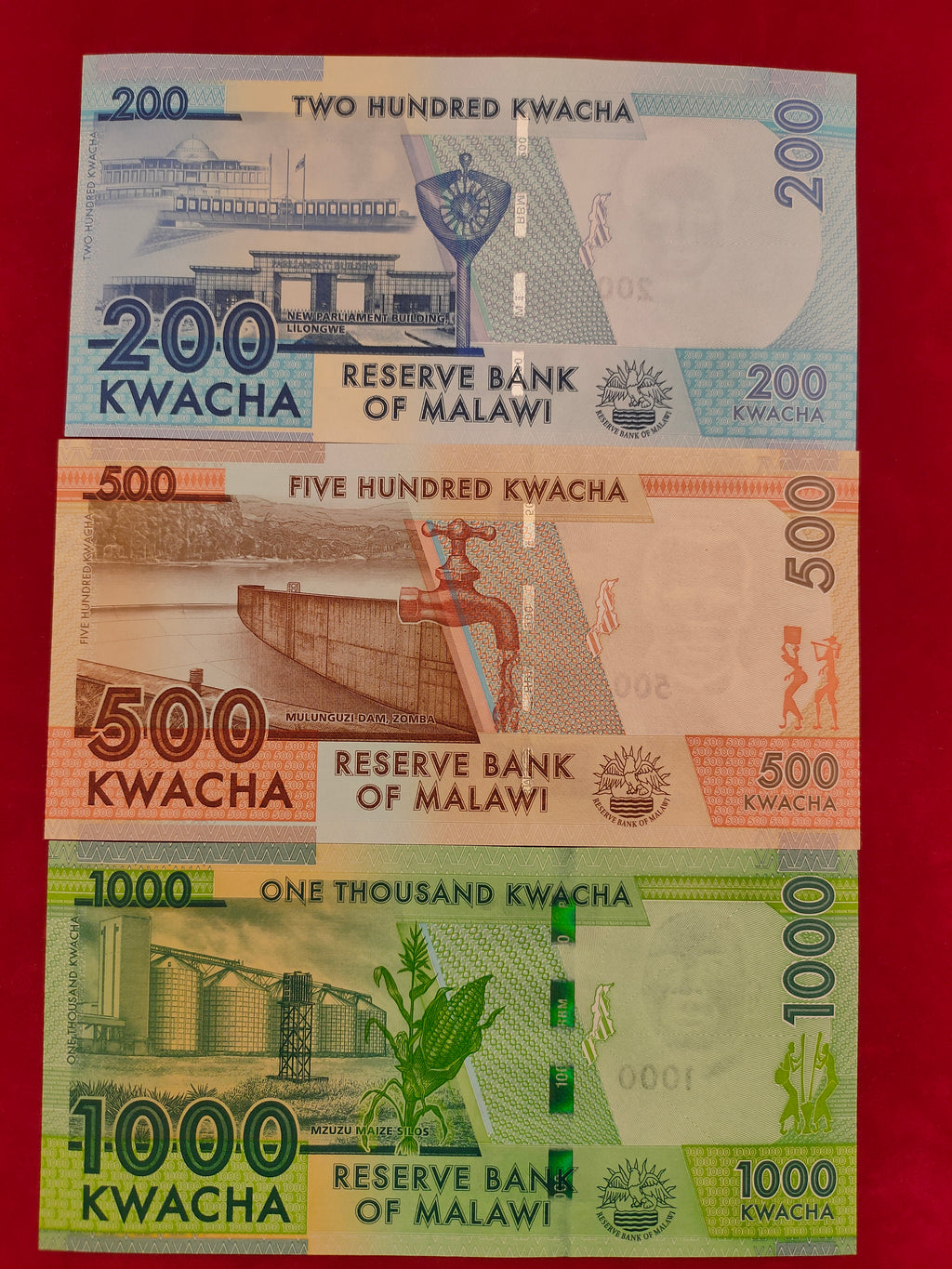 RESERVE BANK OF MALAWI 20,50,100,200,500,1000,2000,5000 KWACHA (y066)