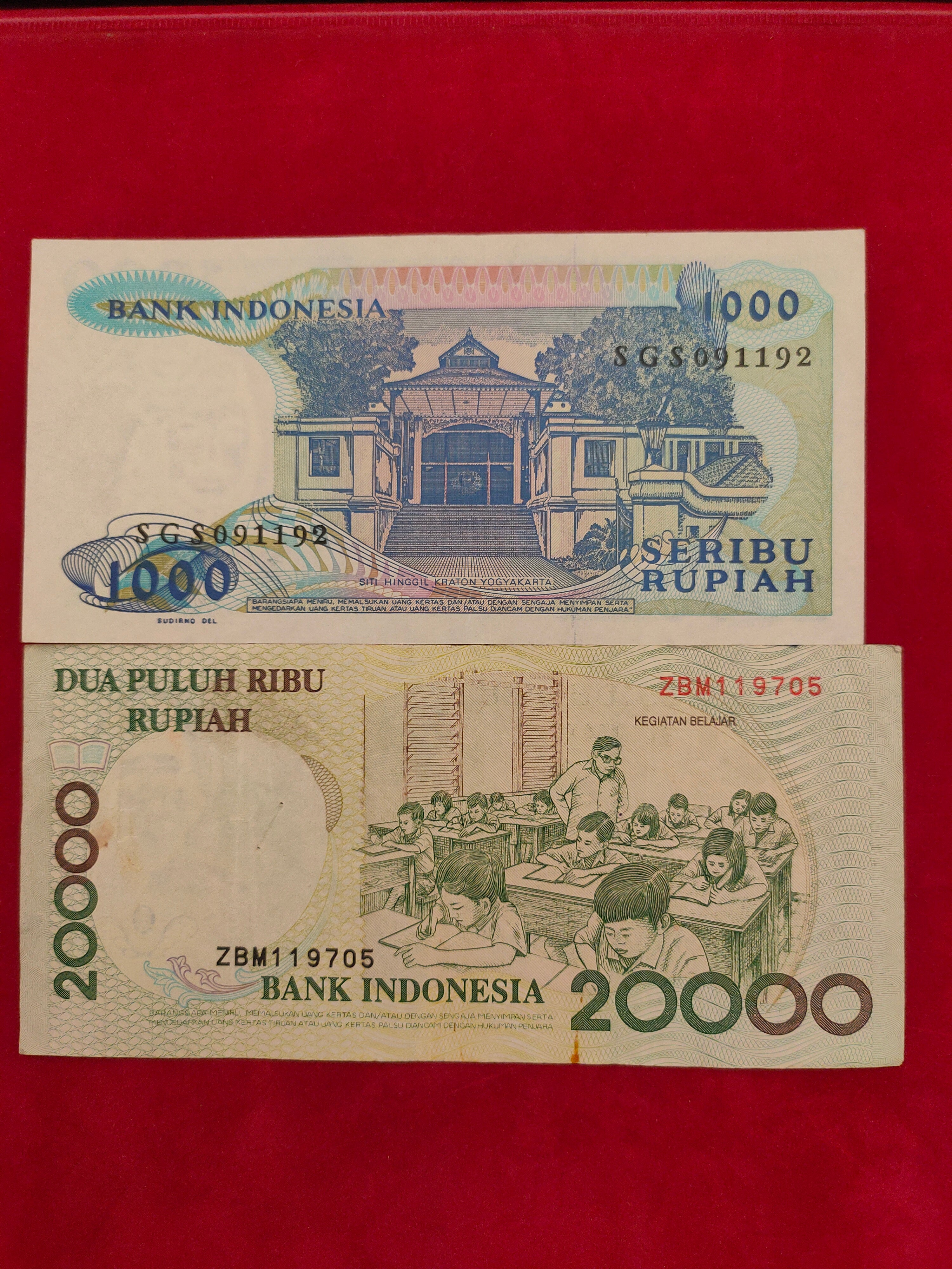 BANK OF INDONESIA 100,500,1000,20000 RUPIAH (D553)