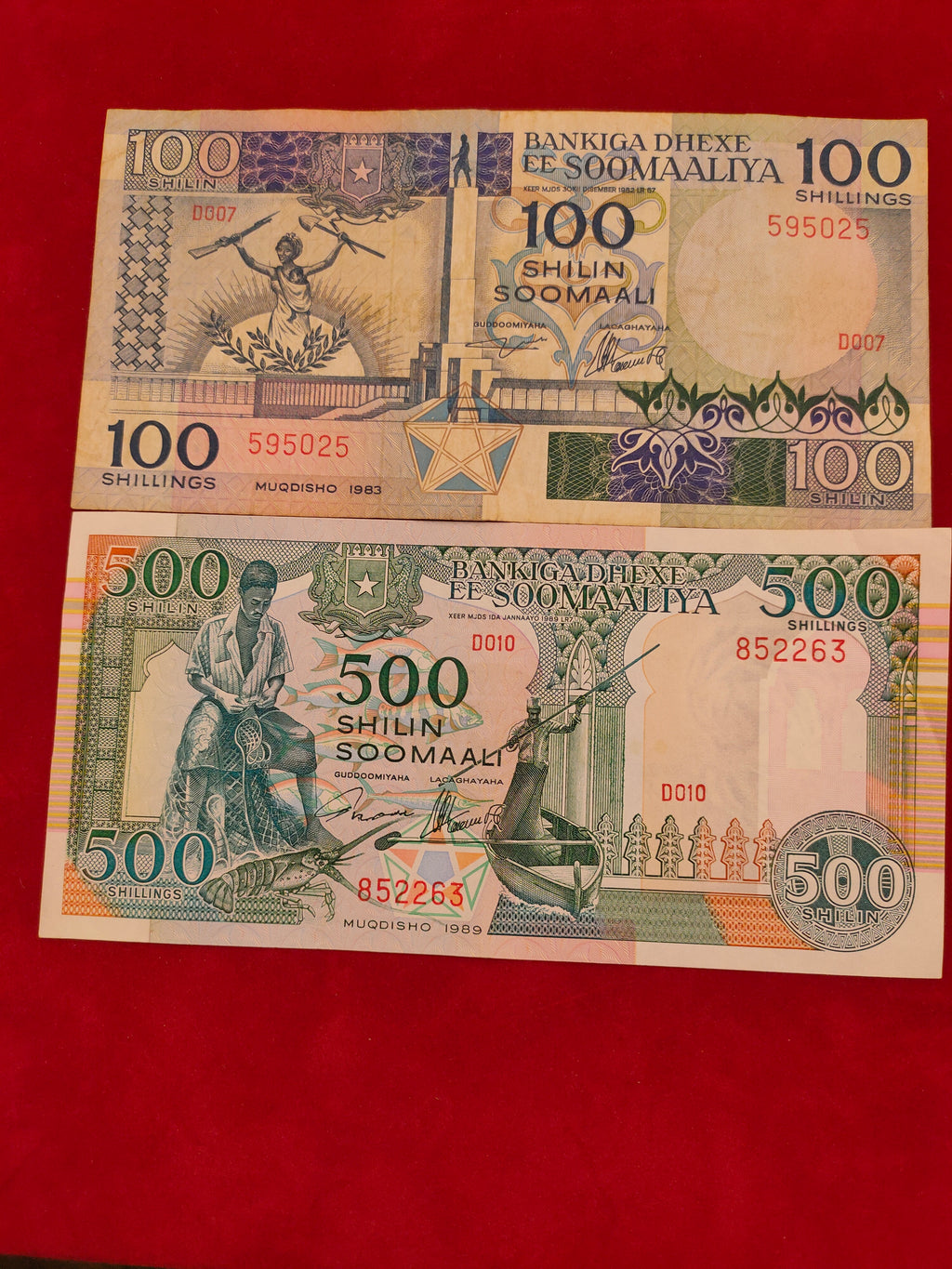 CENTRAL BANK OF SOMALIA 50,20,100,500 SHILLINGS (880)