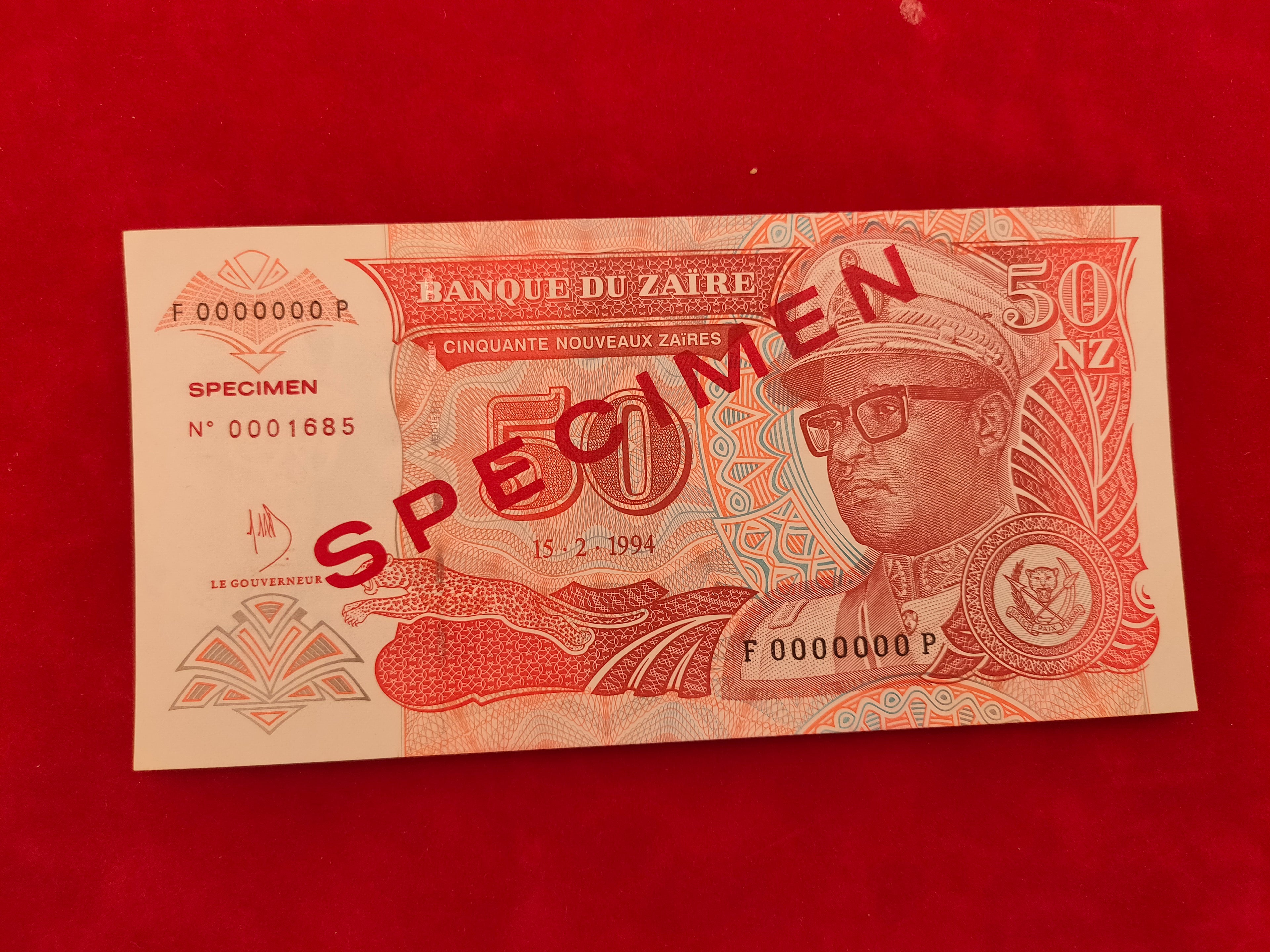 BANK OF ZAIRE 50 SPECIMEN (V447)