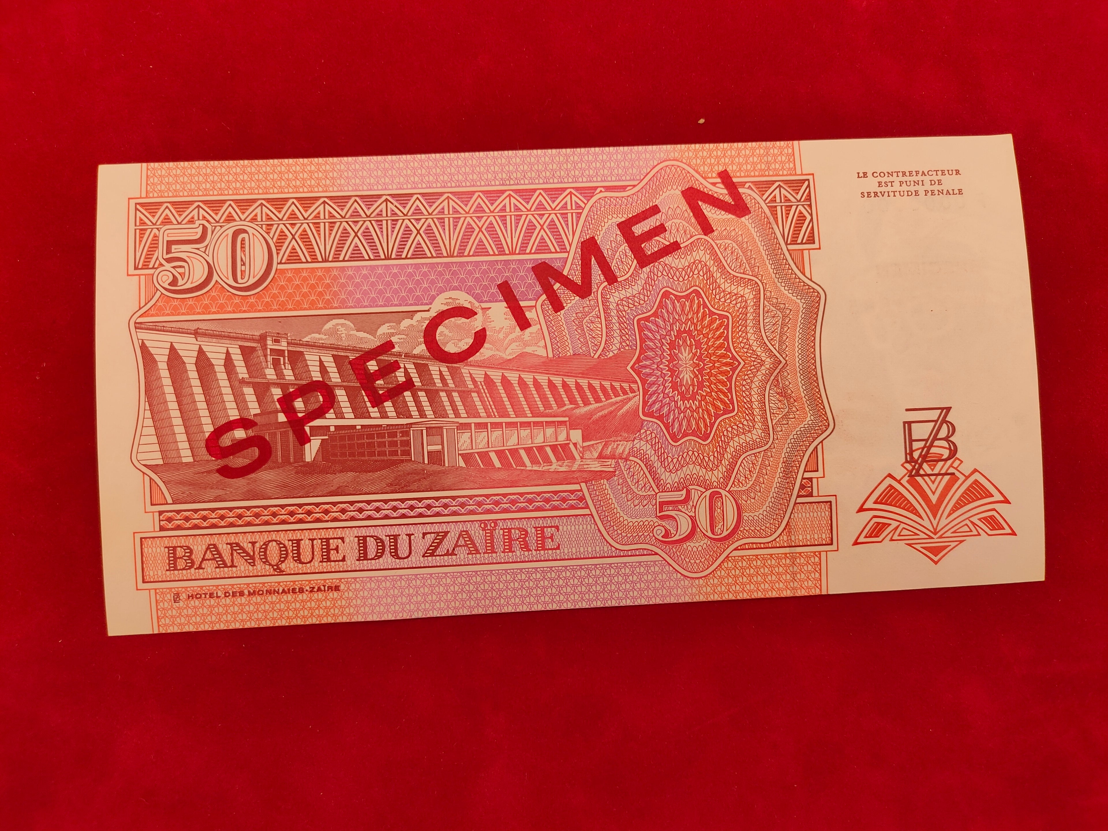 BANK OF ZAIRE 50 SPECIMEN (V447)