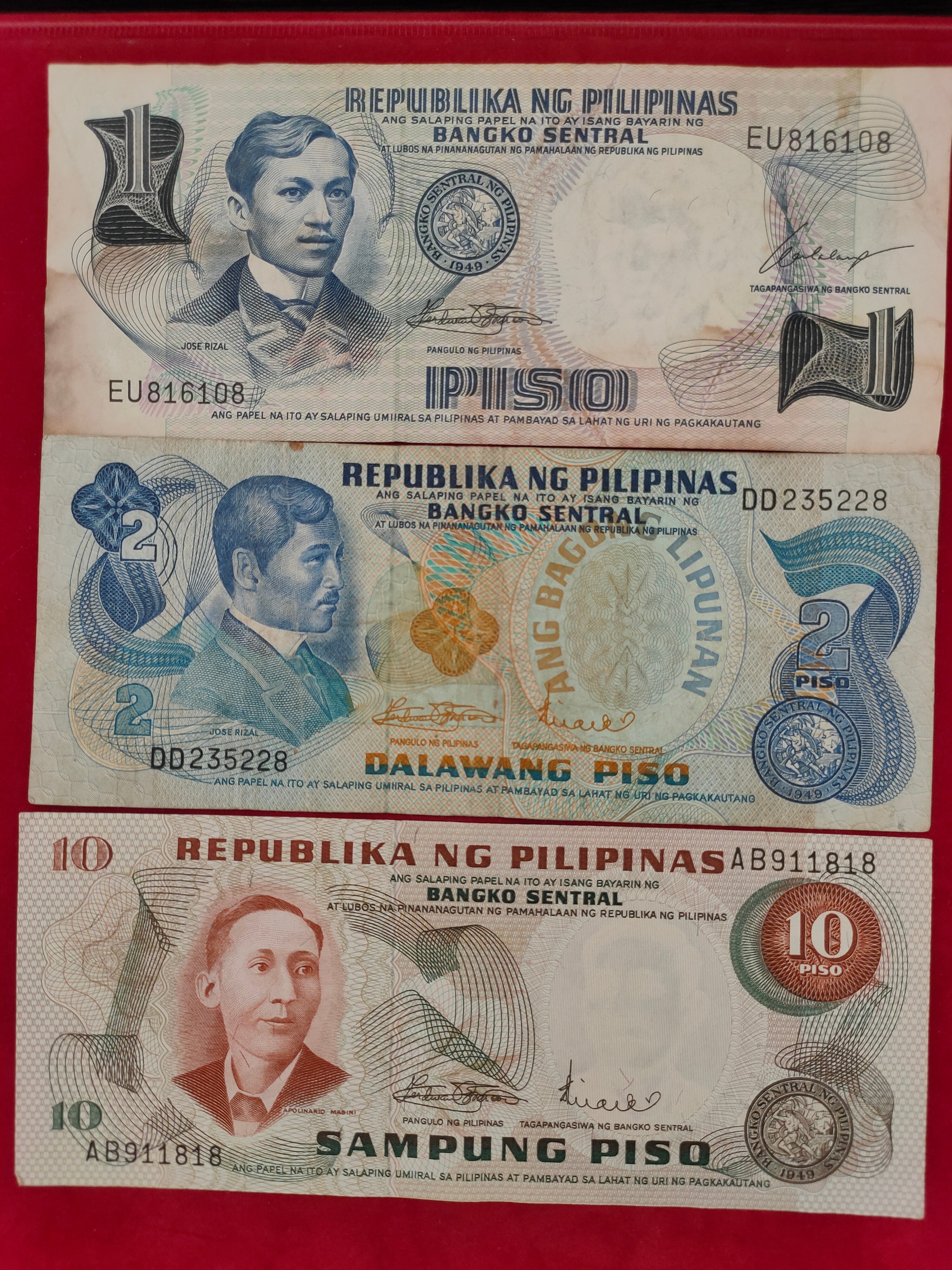 CENTRAL BANK OF PHILIPPINES 1,2,10,20,50,100,1000,500 PLSO (D450)