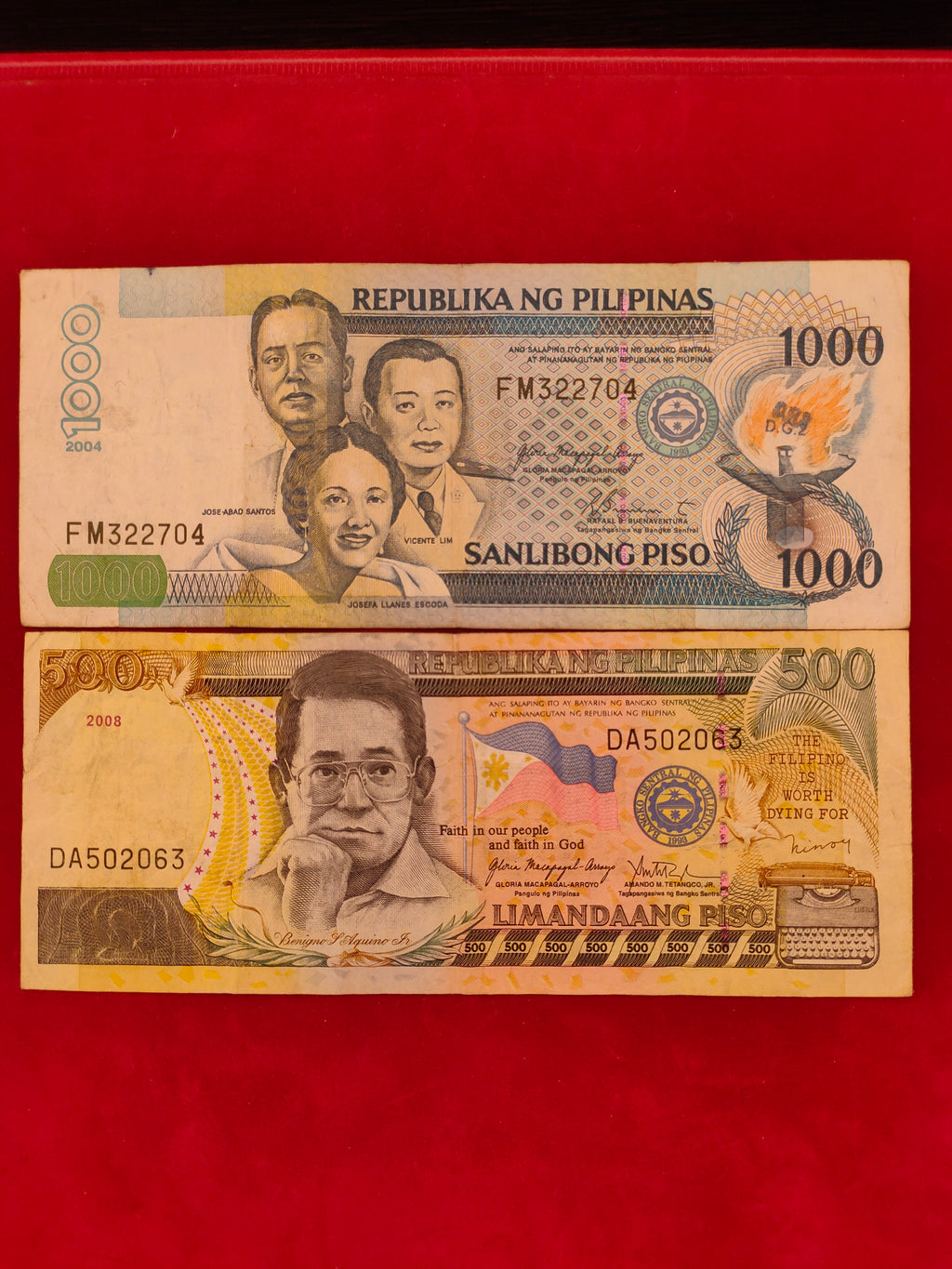 CENTRAL BANK OF PHILIPPINES 1,2,10,20,50,100,1000,500 PLSO (D450)